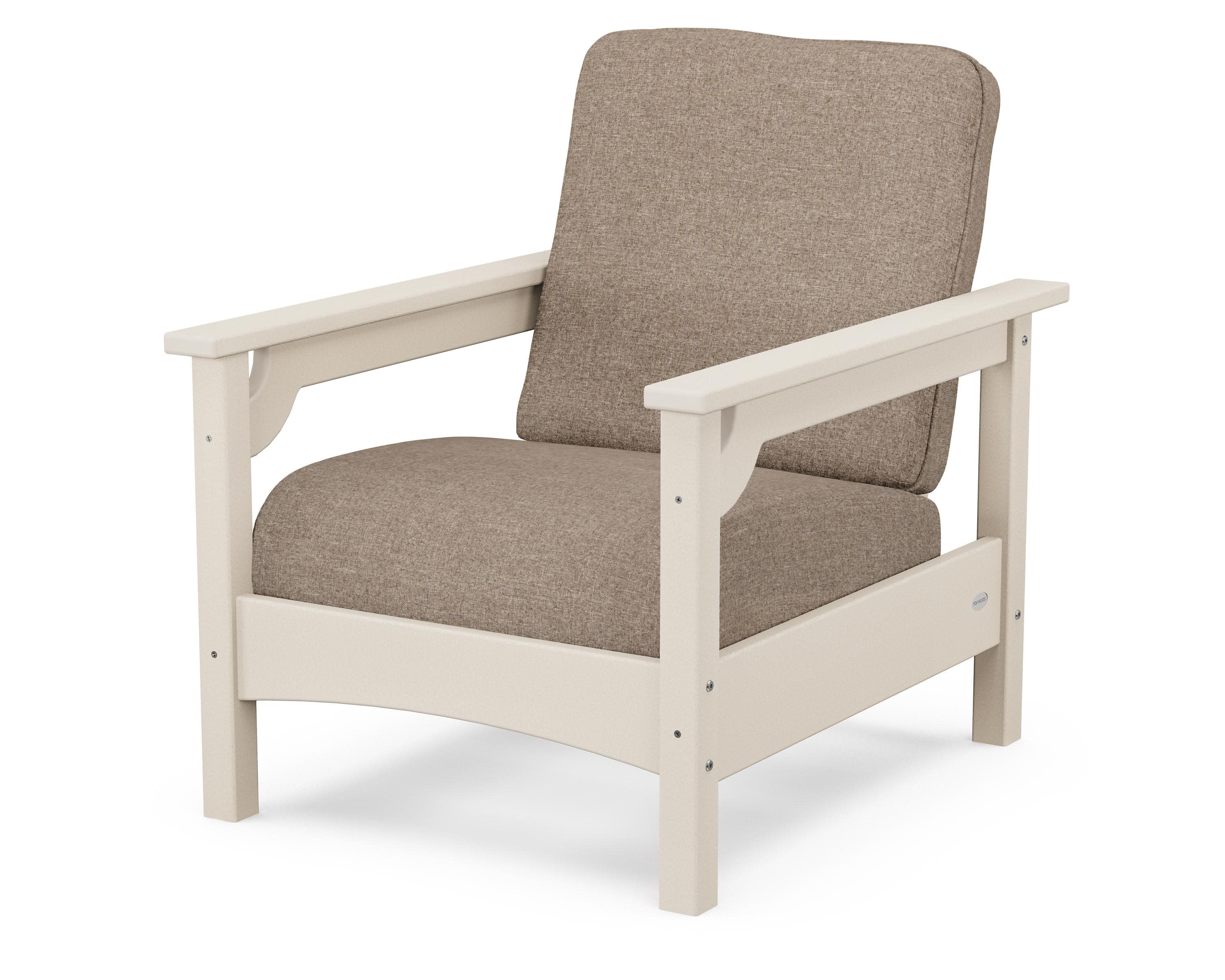Club Chair in Sand / Spiced Burlap