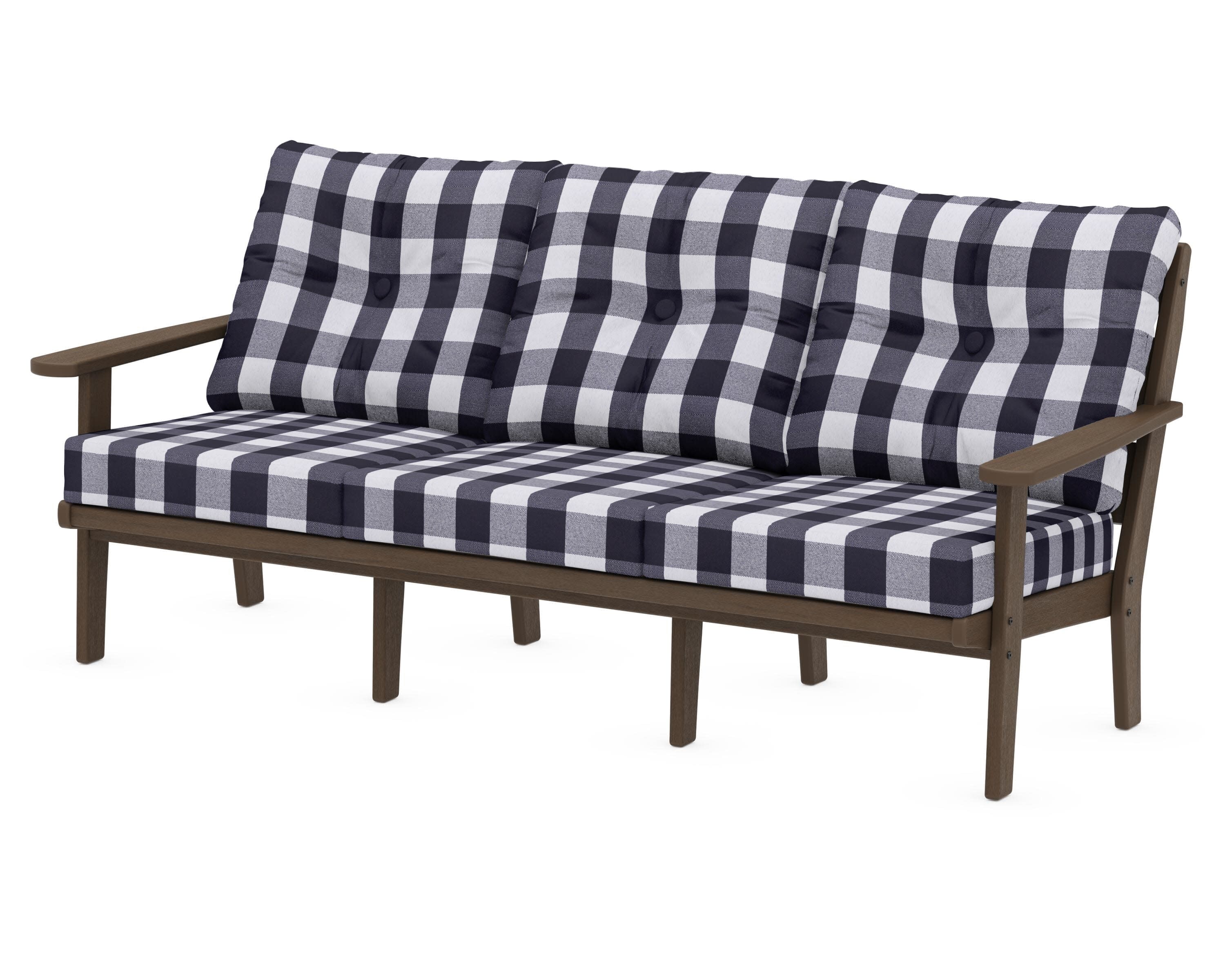 Lakeside Deep Seating Sofa in Kona / Buffalo Plaid Navy