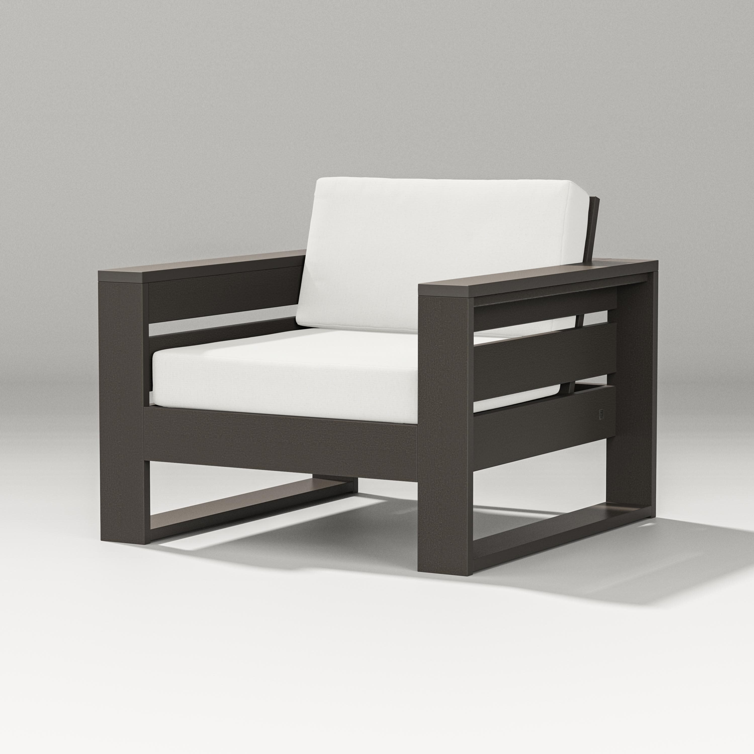 Latitude Lounge Chair in Vintage Coffee / Natural Linen