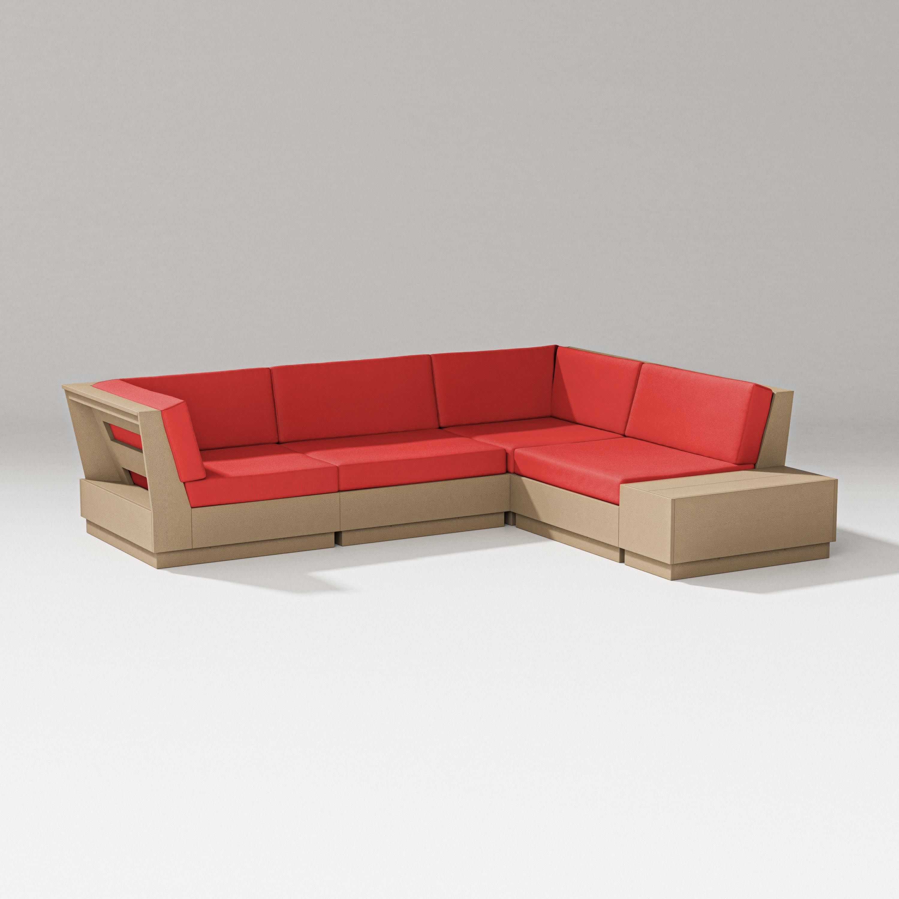 Elevate Corner Sectional in Vintage Sahara / Crimson Linen