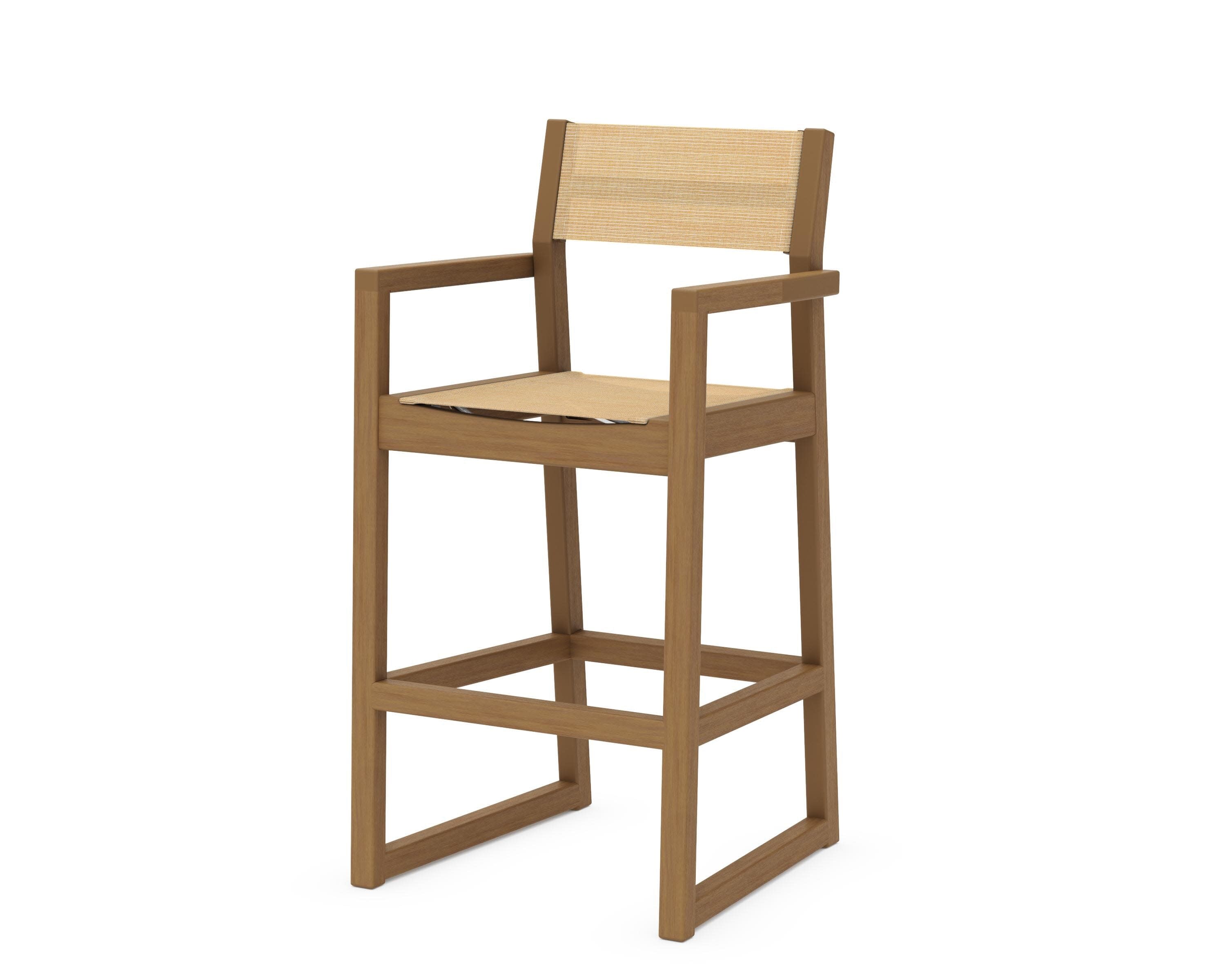 EDGE Sling Bar Arm Chair in Natural / Dupioni Apricot Sling