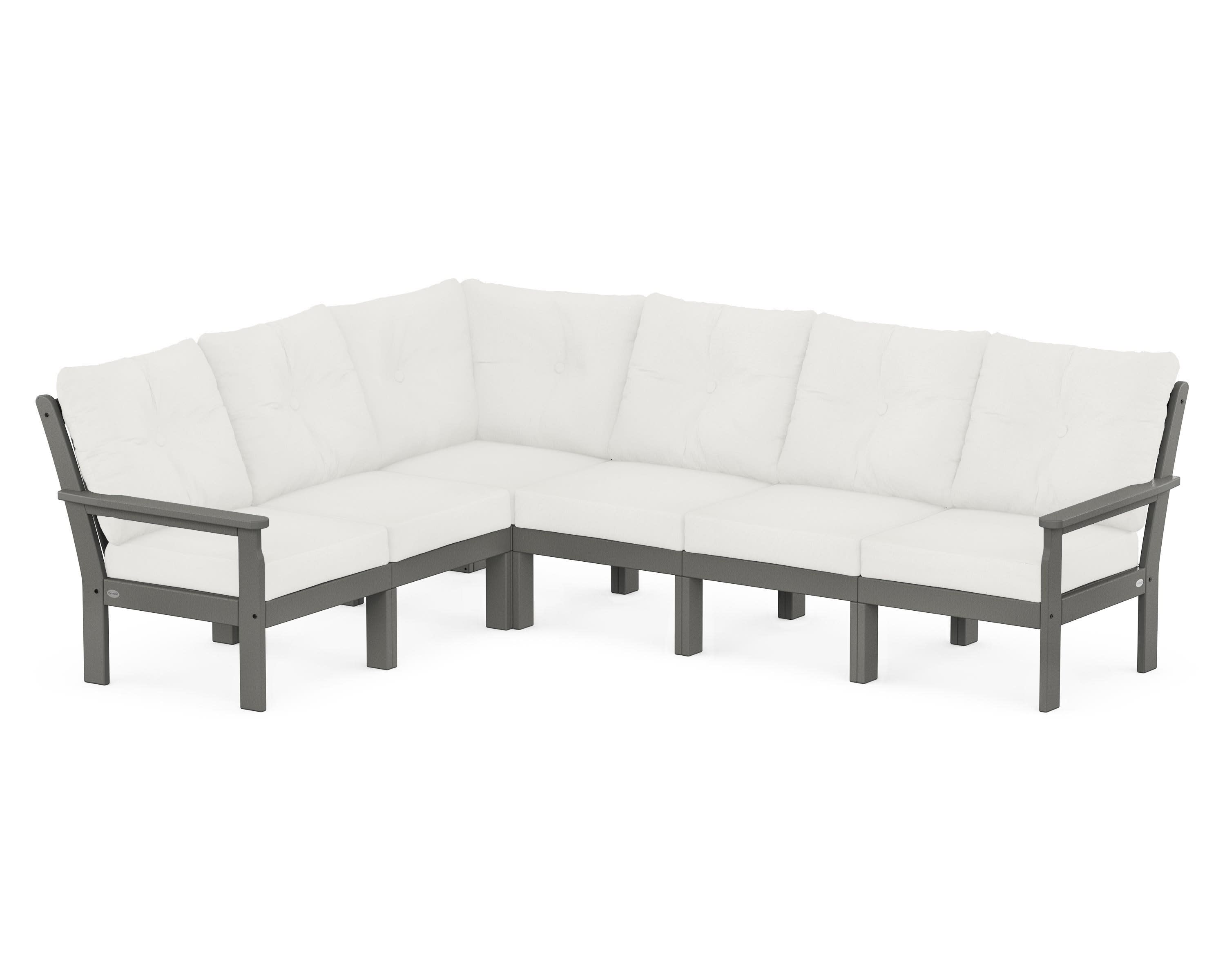 Vineyard 6-Piece Sectional in Slate Grey / Natural Linen