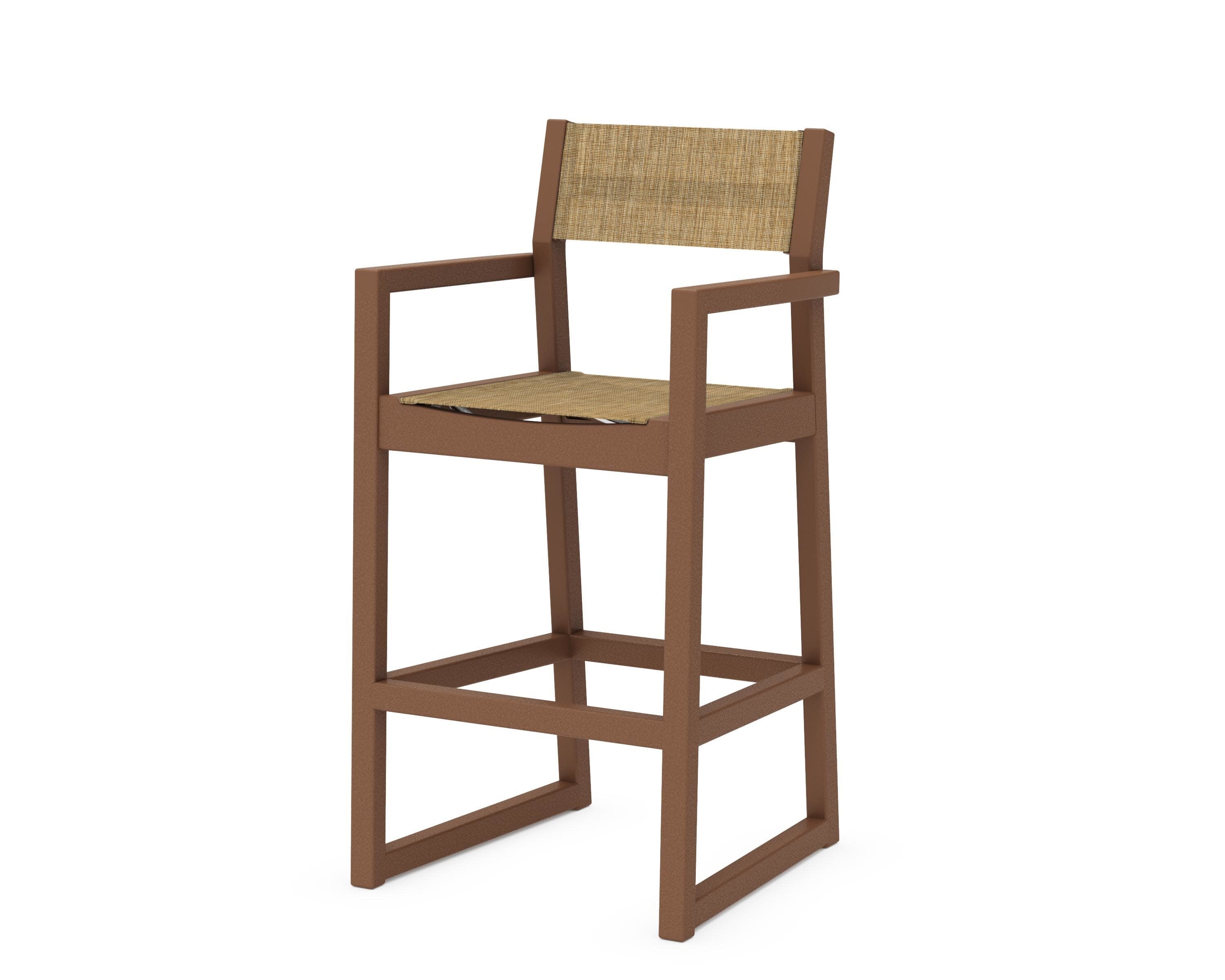EDGE Sling Bar Arm Chair in Teak / Burlap Sling