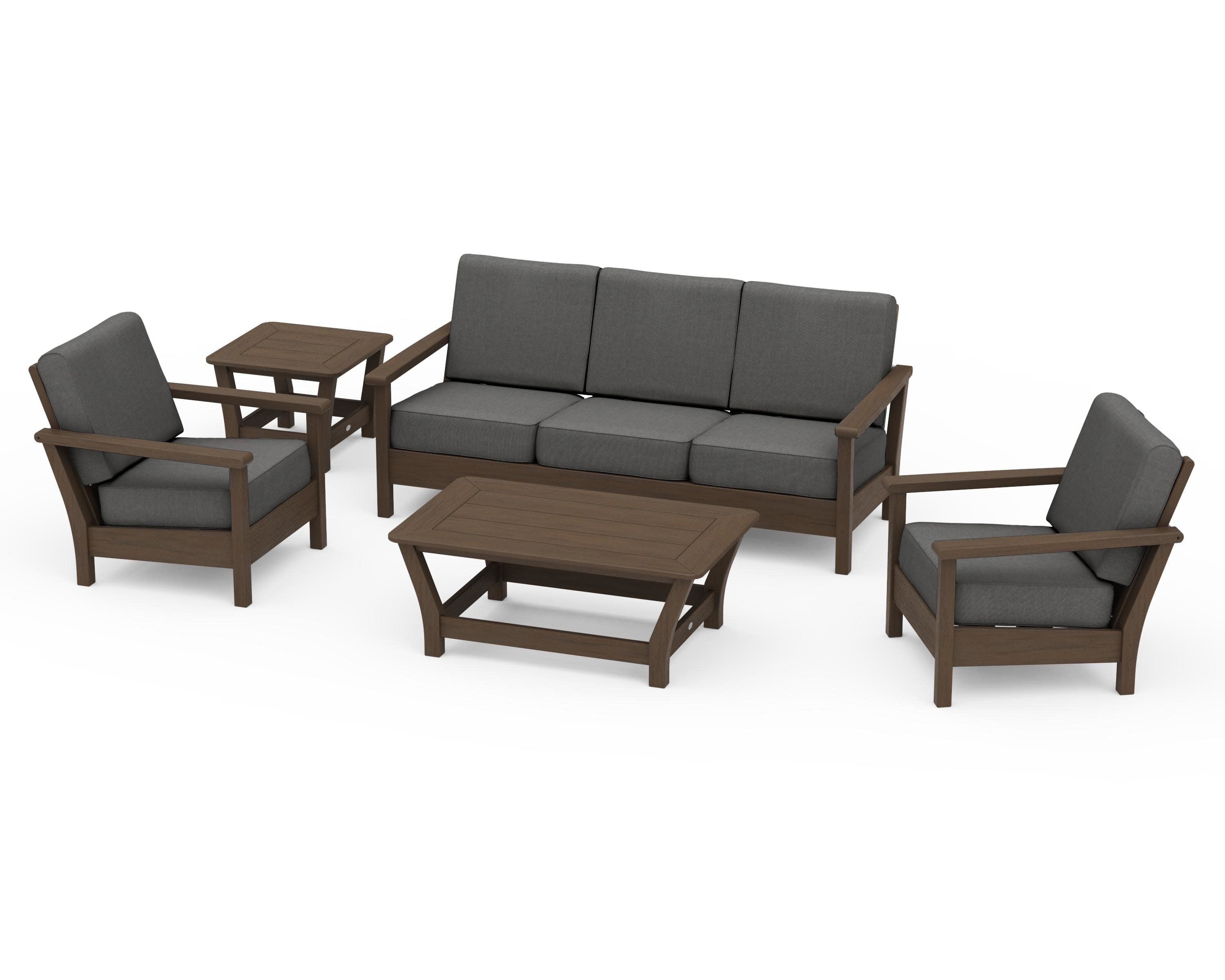 Harbour 5-Piece Deep Seating Set in Kona / Spectrum Carbon