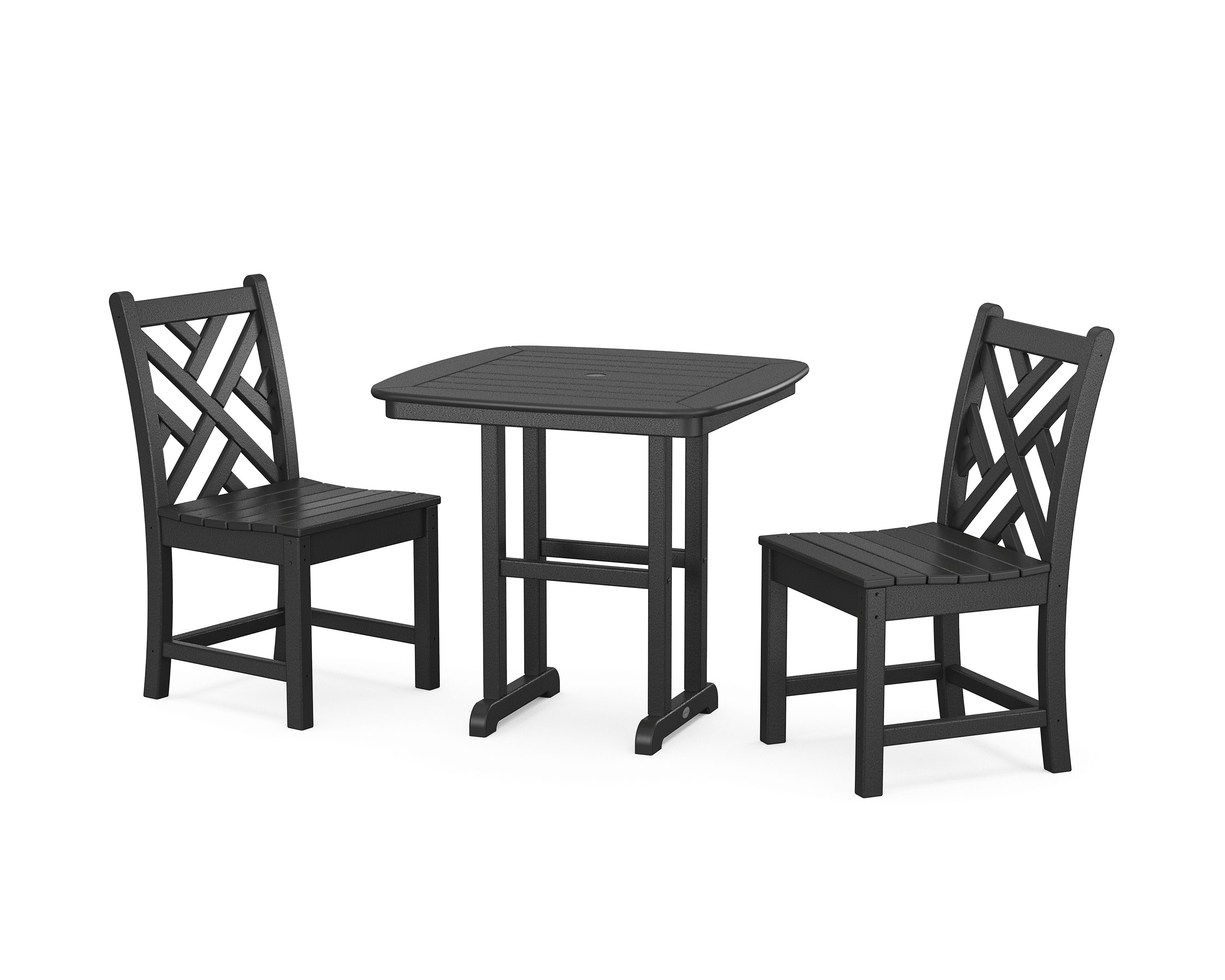 Chippendale Side Chair 3-Piece Dining Set in Black