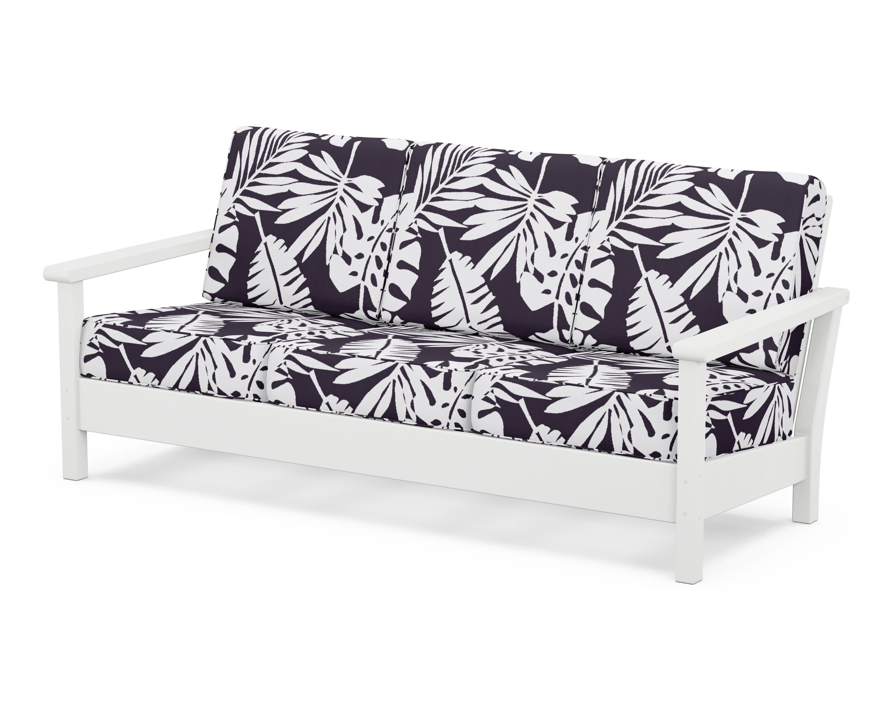 Harbour Deep Seating Sofa in White / Leaf Navy