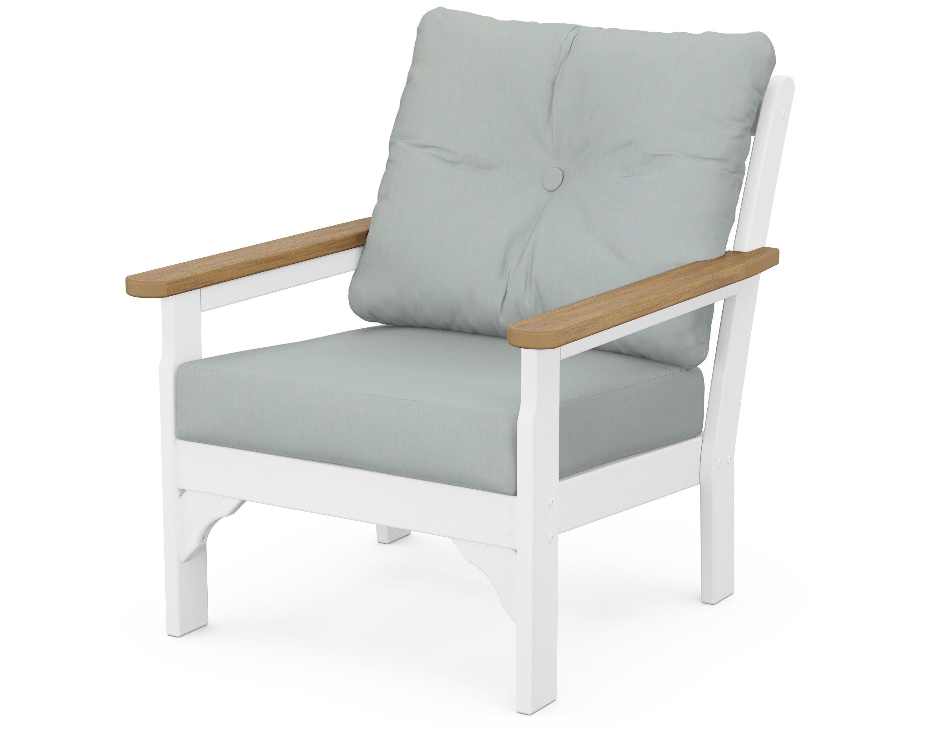 Vineyard Deep Seating Chair in White / Natural / Spa