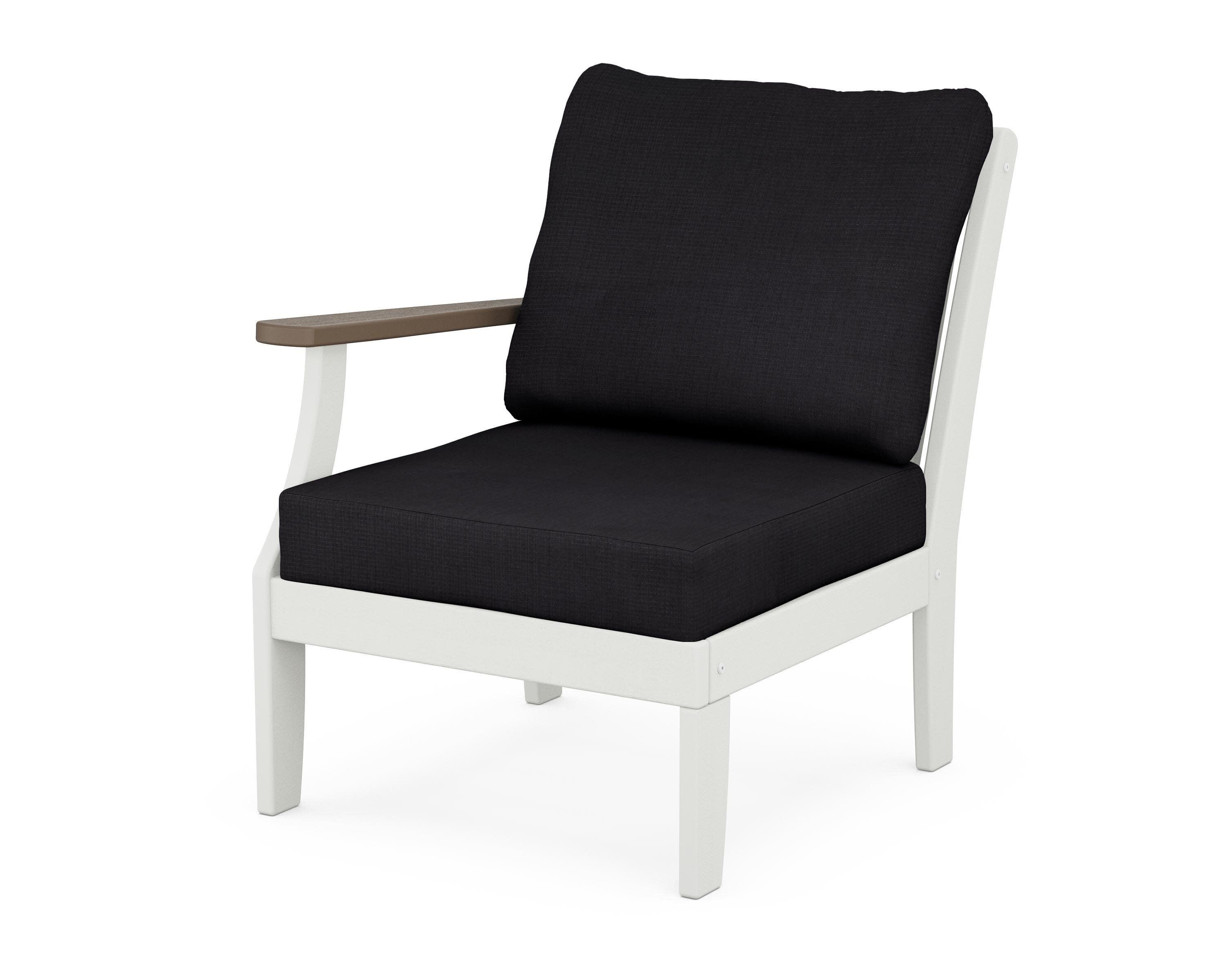 Braxton Modular Left Arm Chair in White / Kona / Midnight Linen