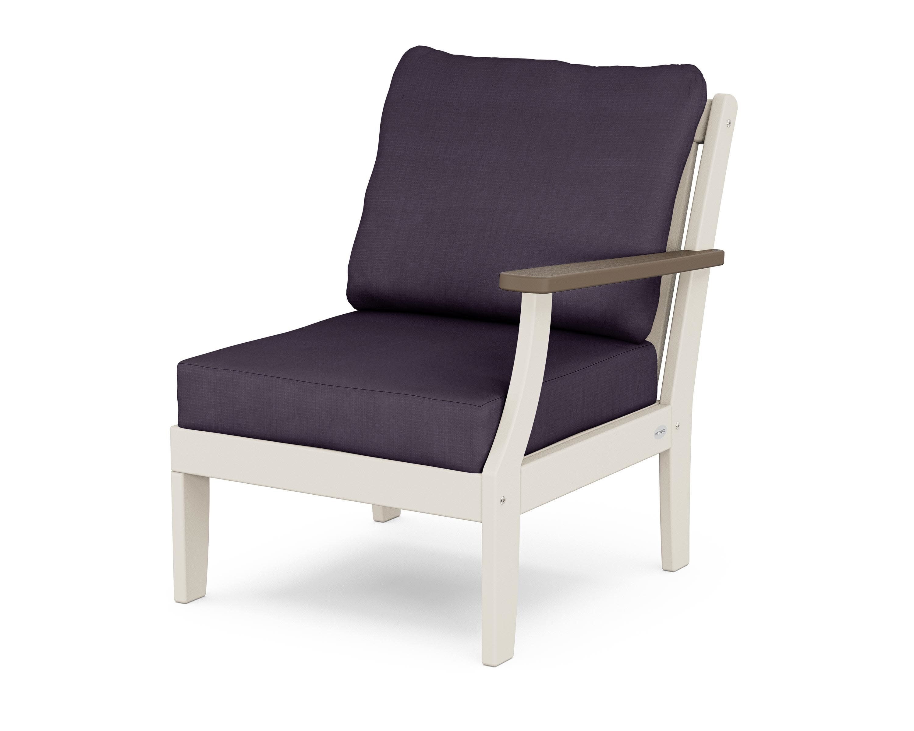 Braxton Modular Right Arm Chair in Sand / Kona / Navy Linen
