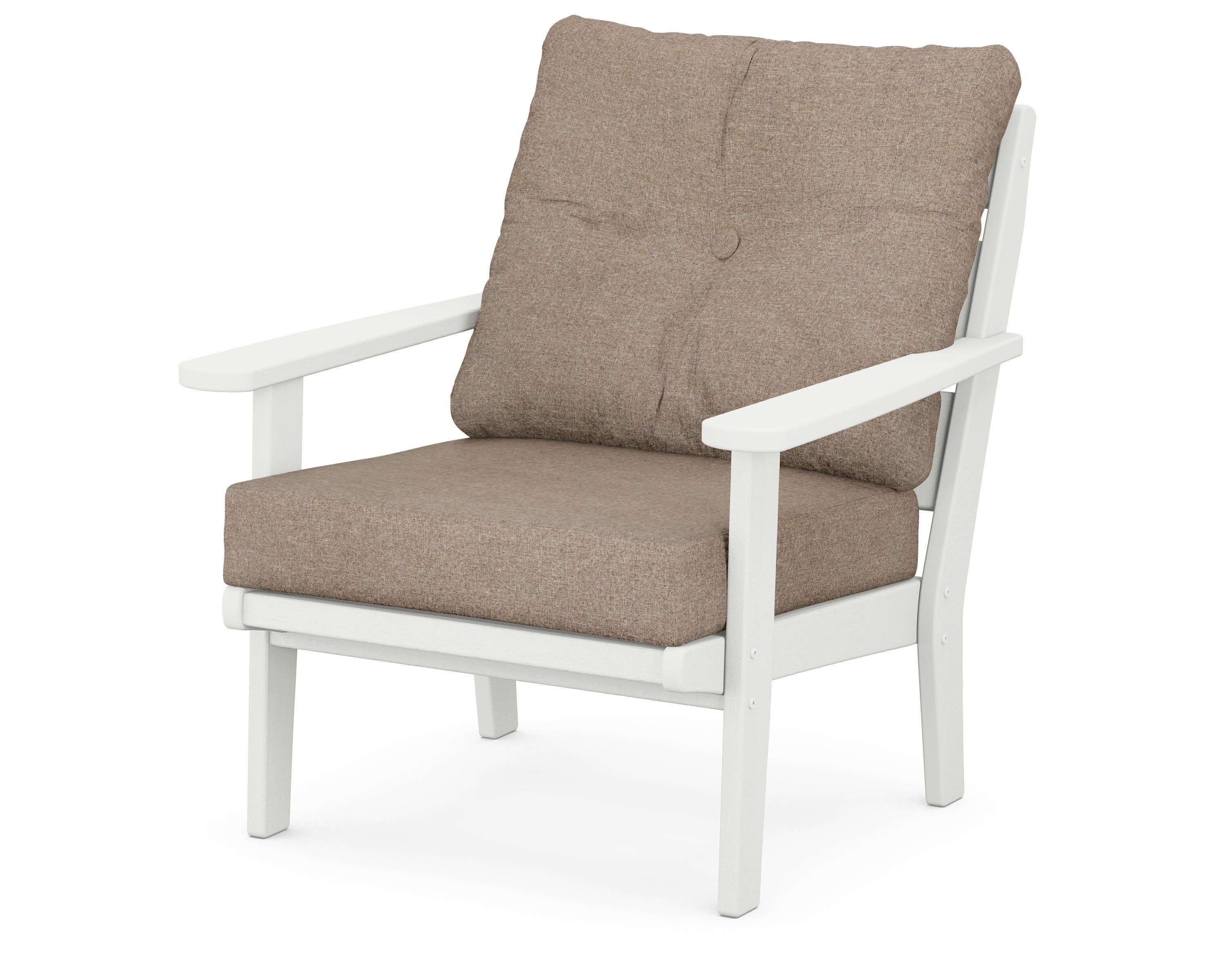 Lakeside Deep Seating Chair in Vintage White / Spiced Burlap