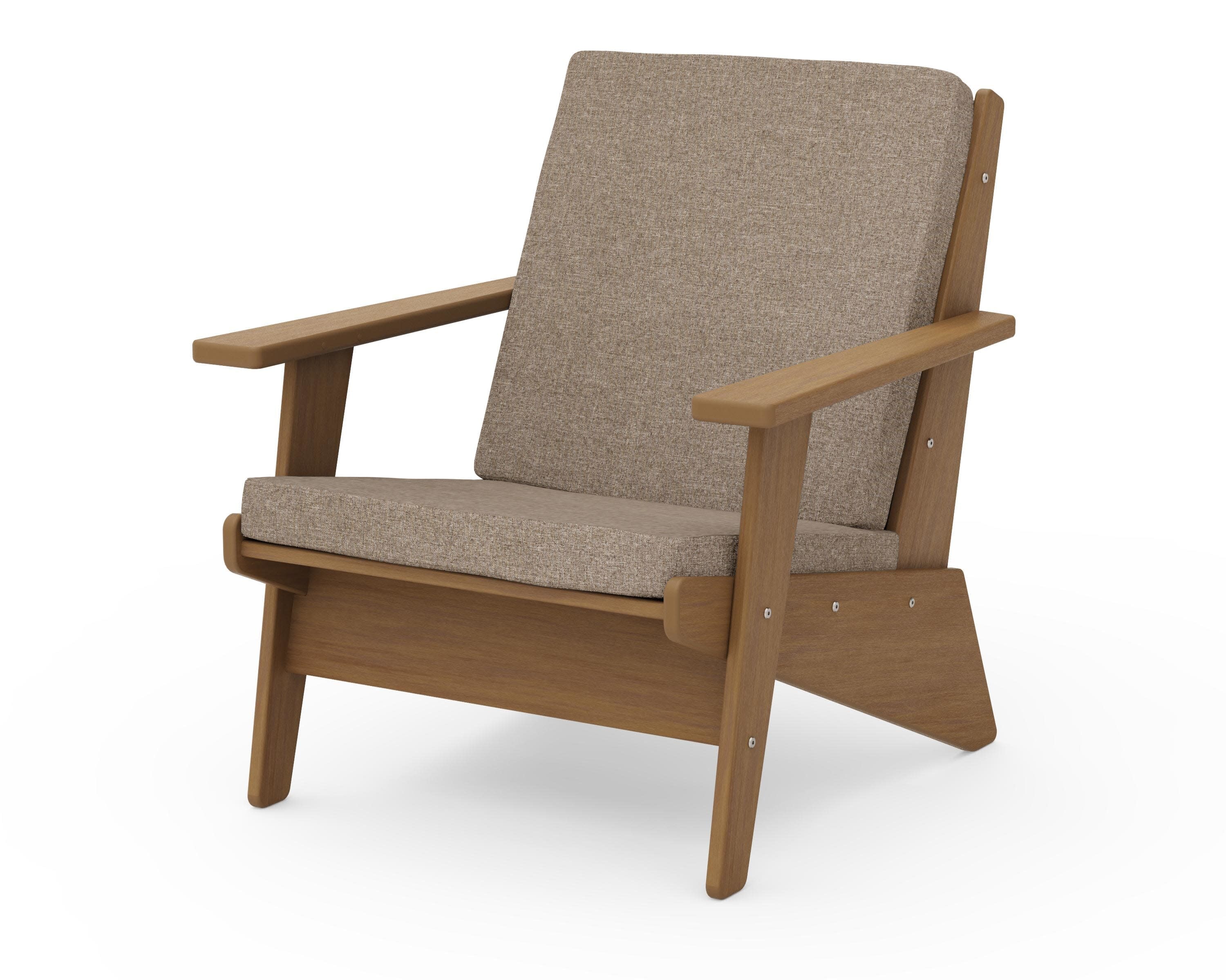 Riviera Modern Lounge Chair in Natural / Spiced Burlap