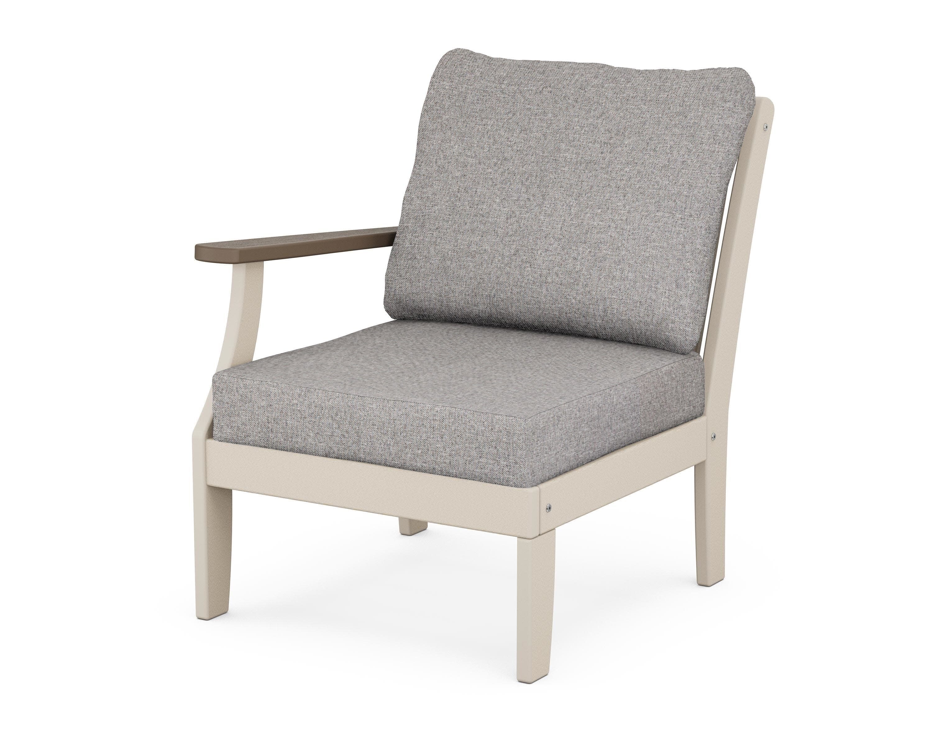 Braxton Modular Left Arm Chair in Sand / Kona / Grey Mist
