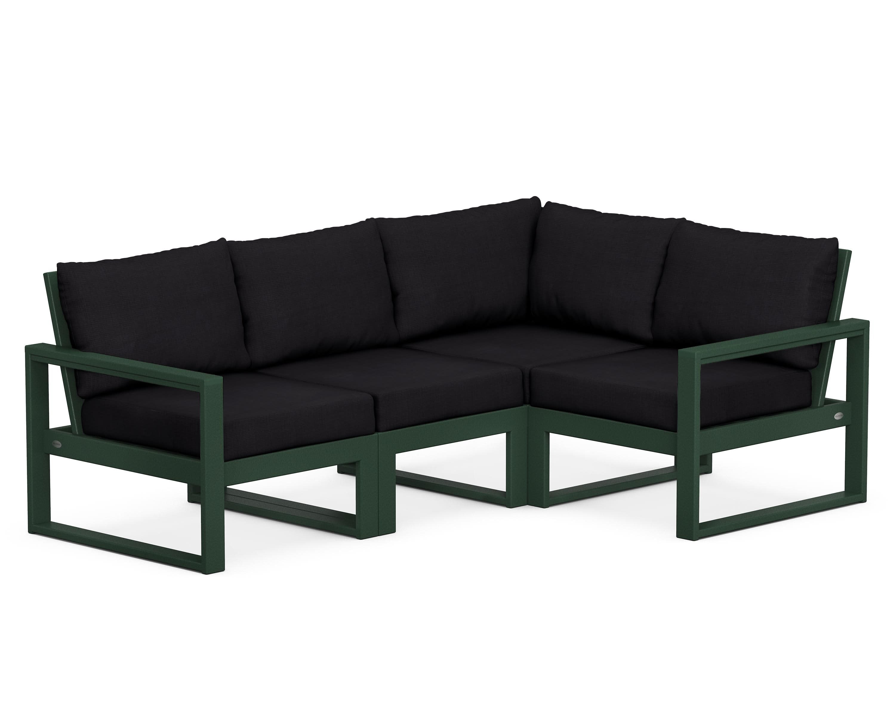 EDGE 4-Piece Modular Deep Seating Set in Green / Midnight Linen
