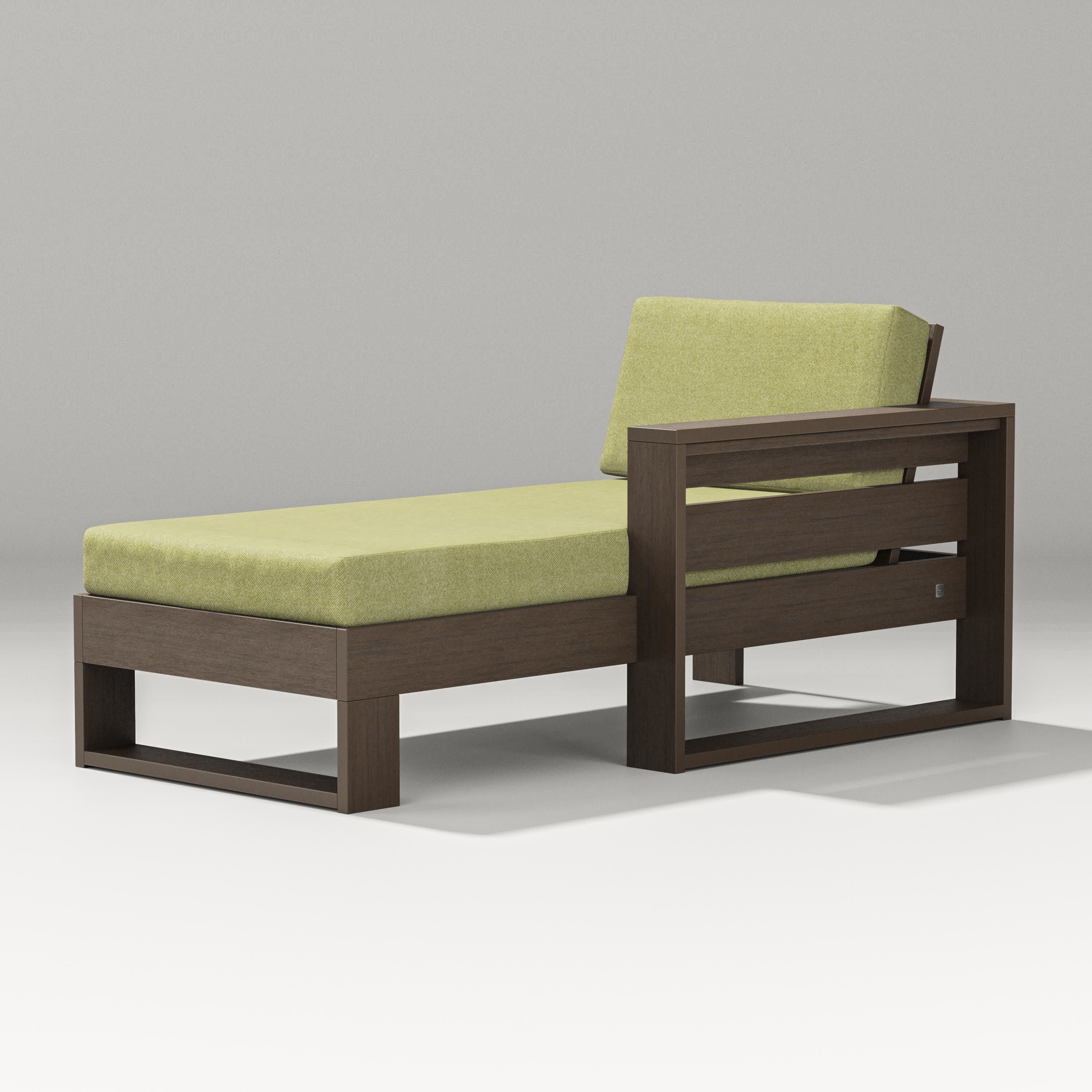 Latitude Modular Right Arm Chaise in Kona / Chartreuse Boucle