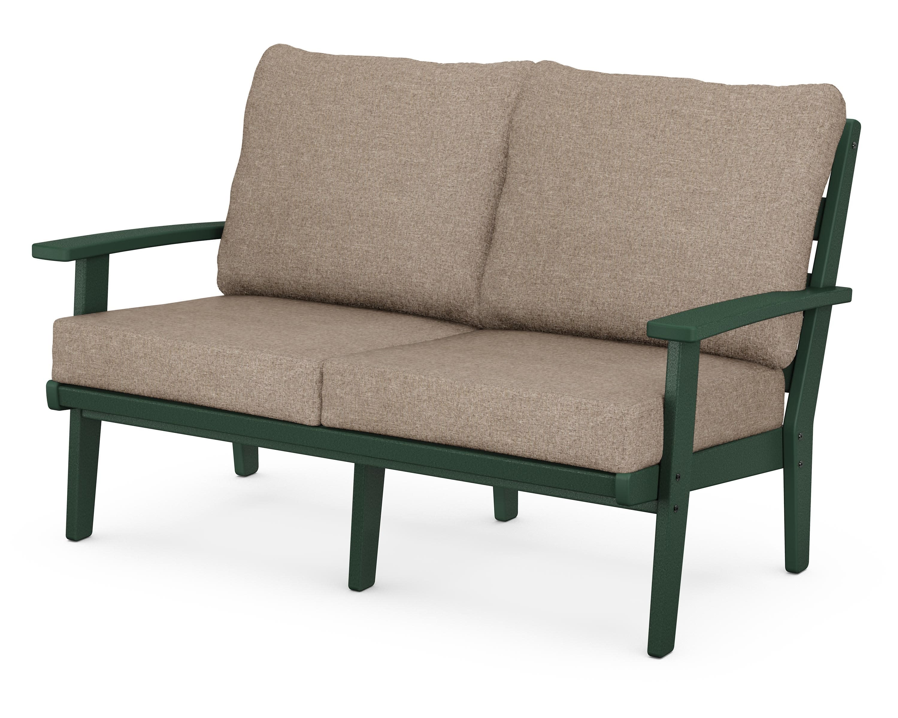 Grant Park Deep Seating Loveseat in Green / Spiced Burlap