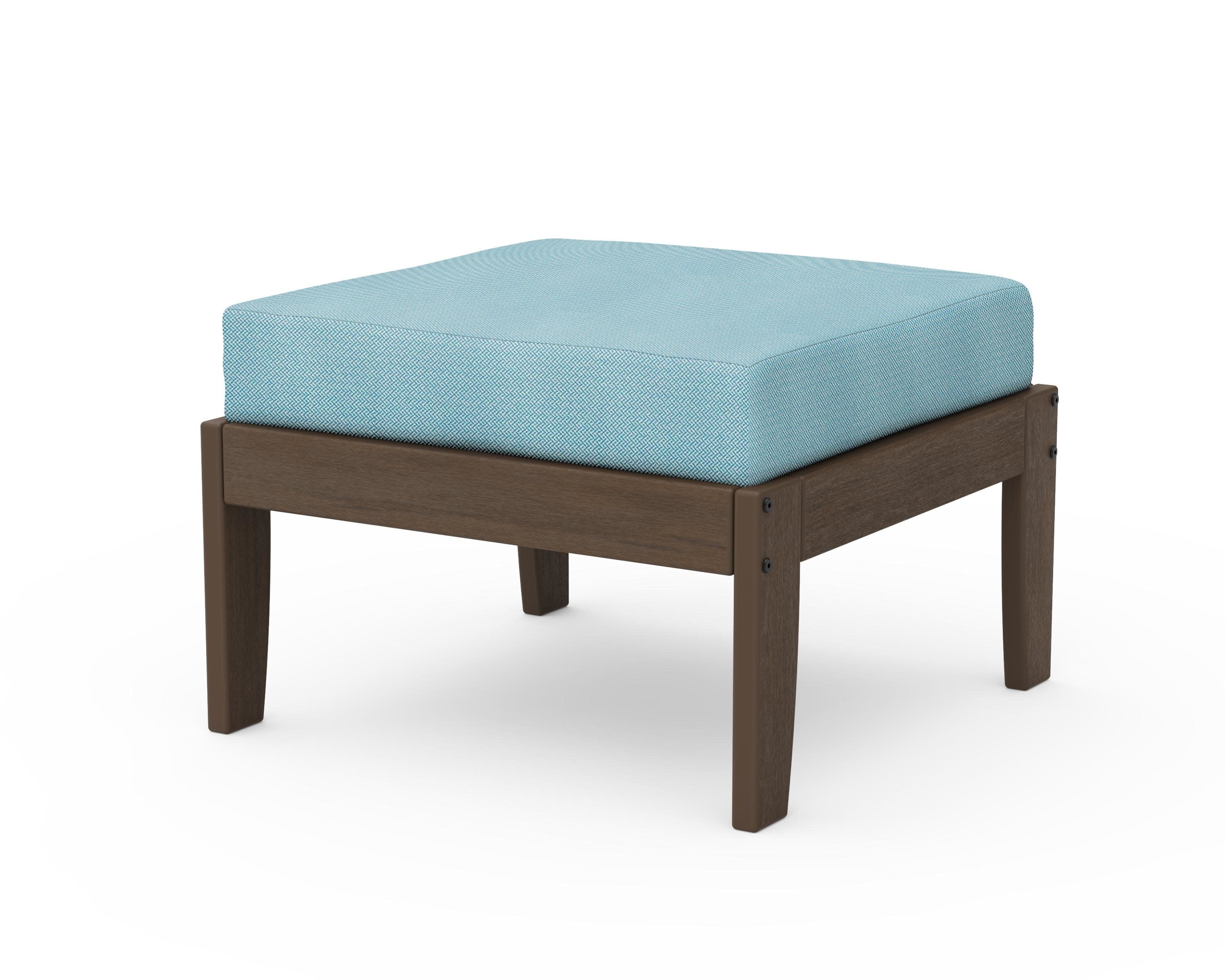 Modular Ottoman - Classic in Kona / Lattice Sky Blue