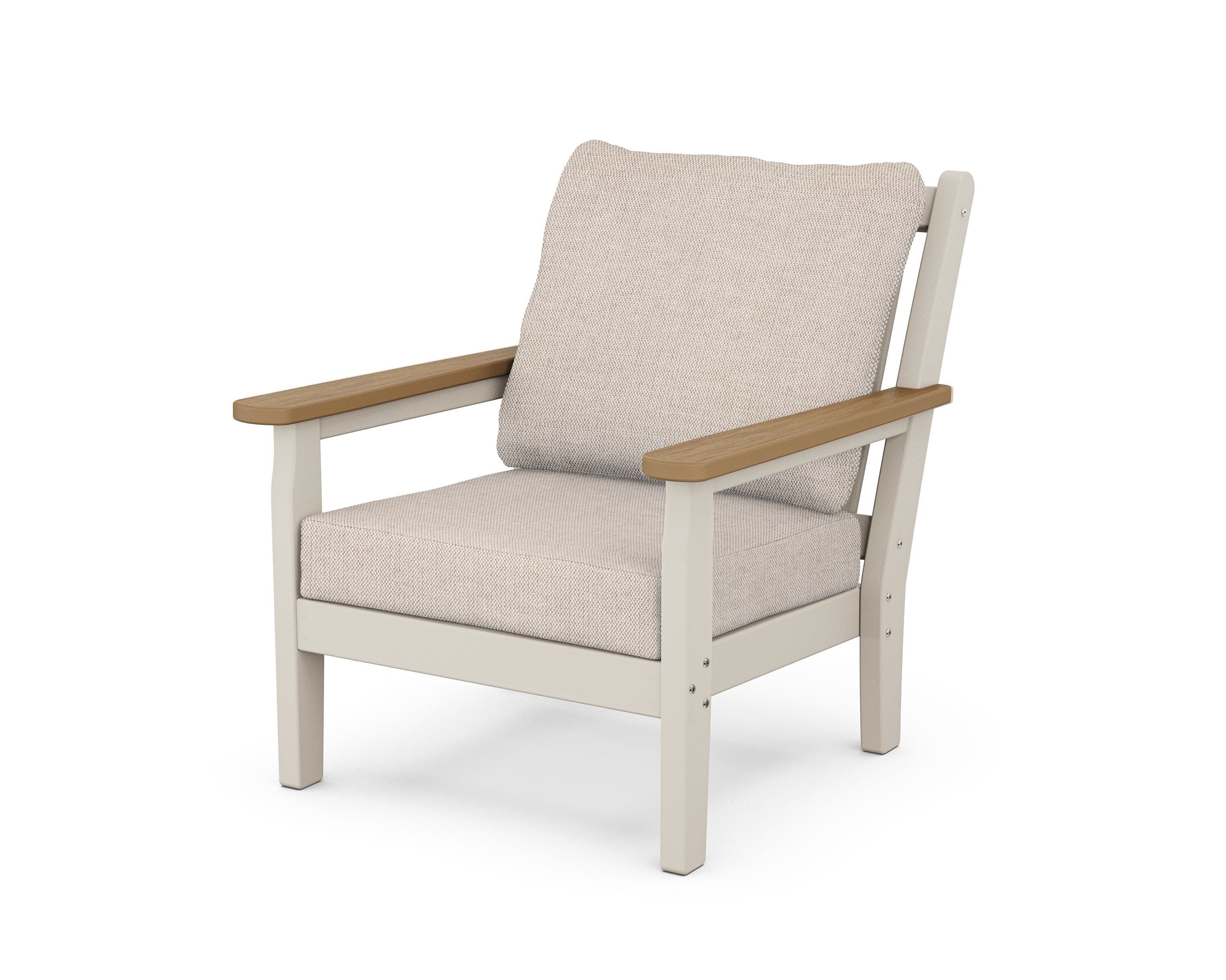 Chippendale Deep Seating Chair in Sand / Natural / Blend Linen