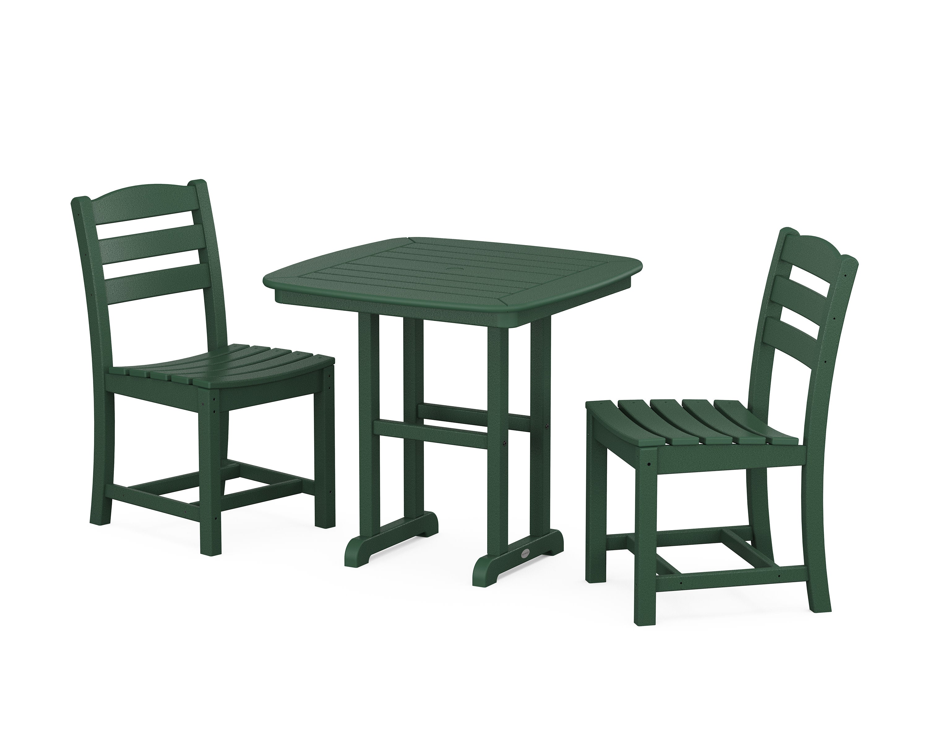 La Casa Caf Side Chair 3-Piece Dining Set in Green