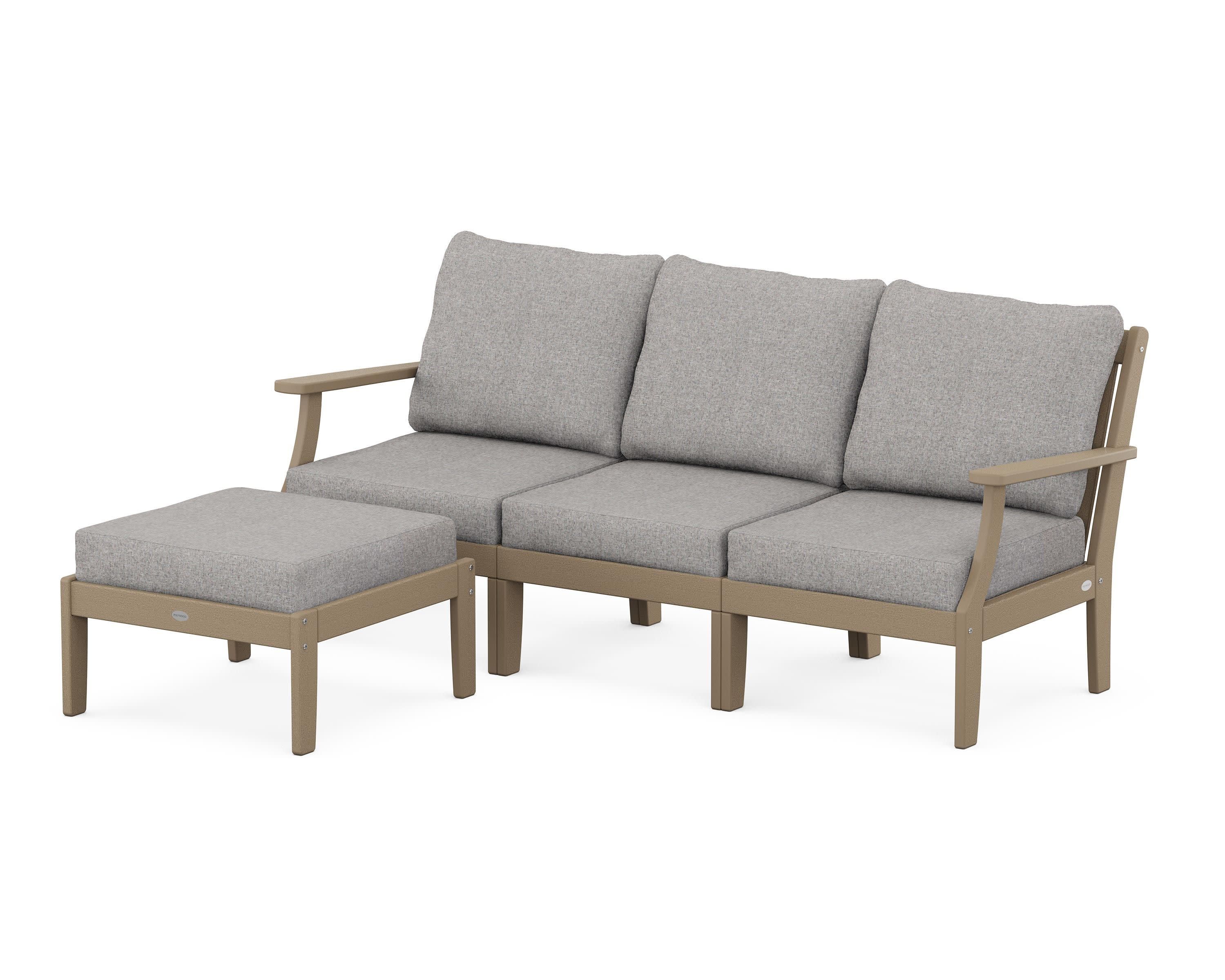 Braxton Modular 4-Piece Deep Seating Set with Ottoman in Vintage Sahara / Grey Mist