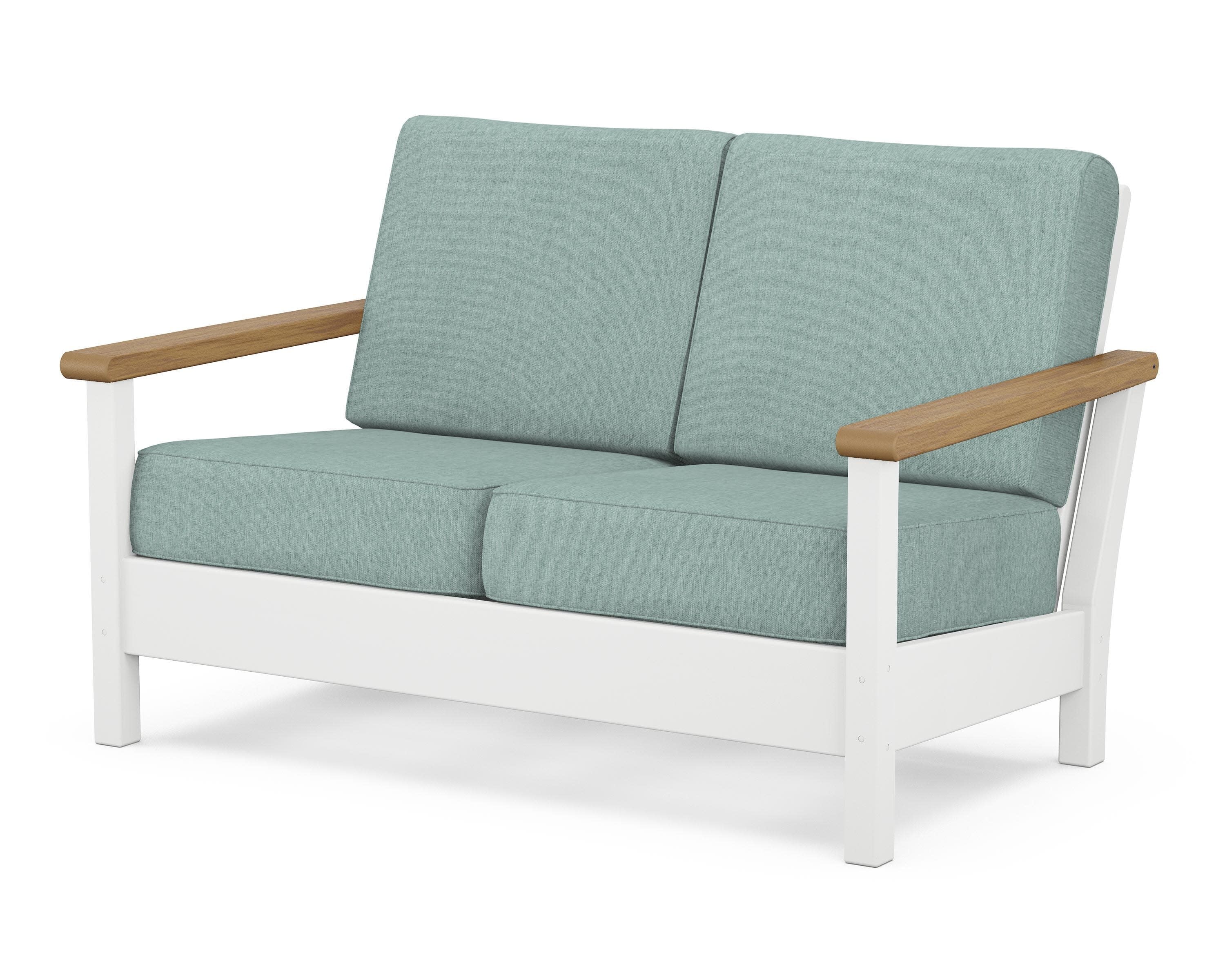 Harbour Deep Seating Loveseat in White / Natural / Glacier Spa