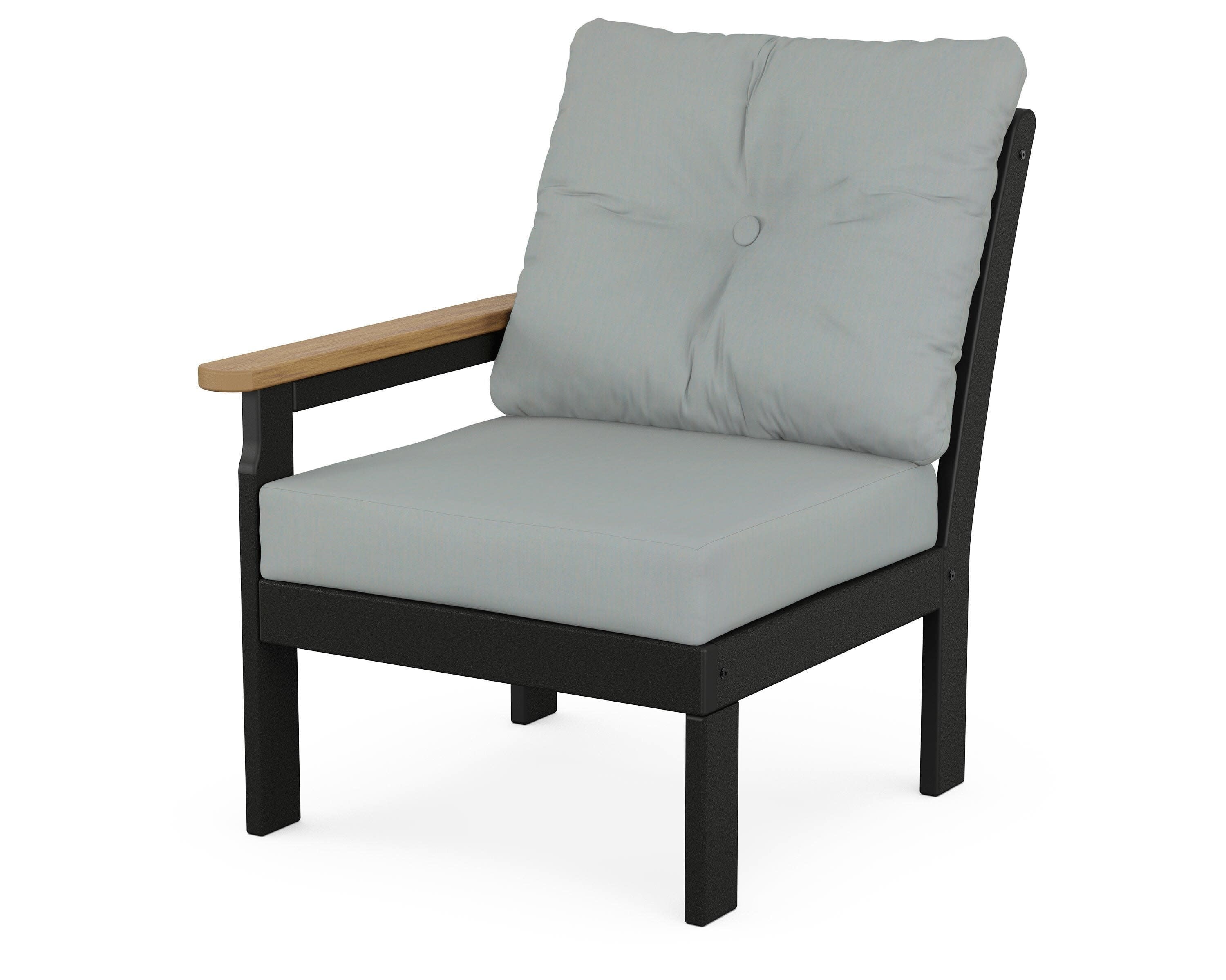Vineyard Modular Left Arm Chair in Black / Natural / Spa