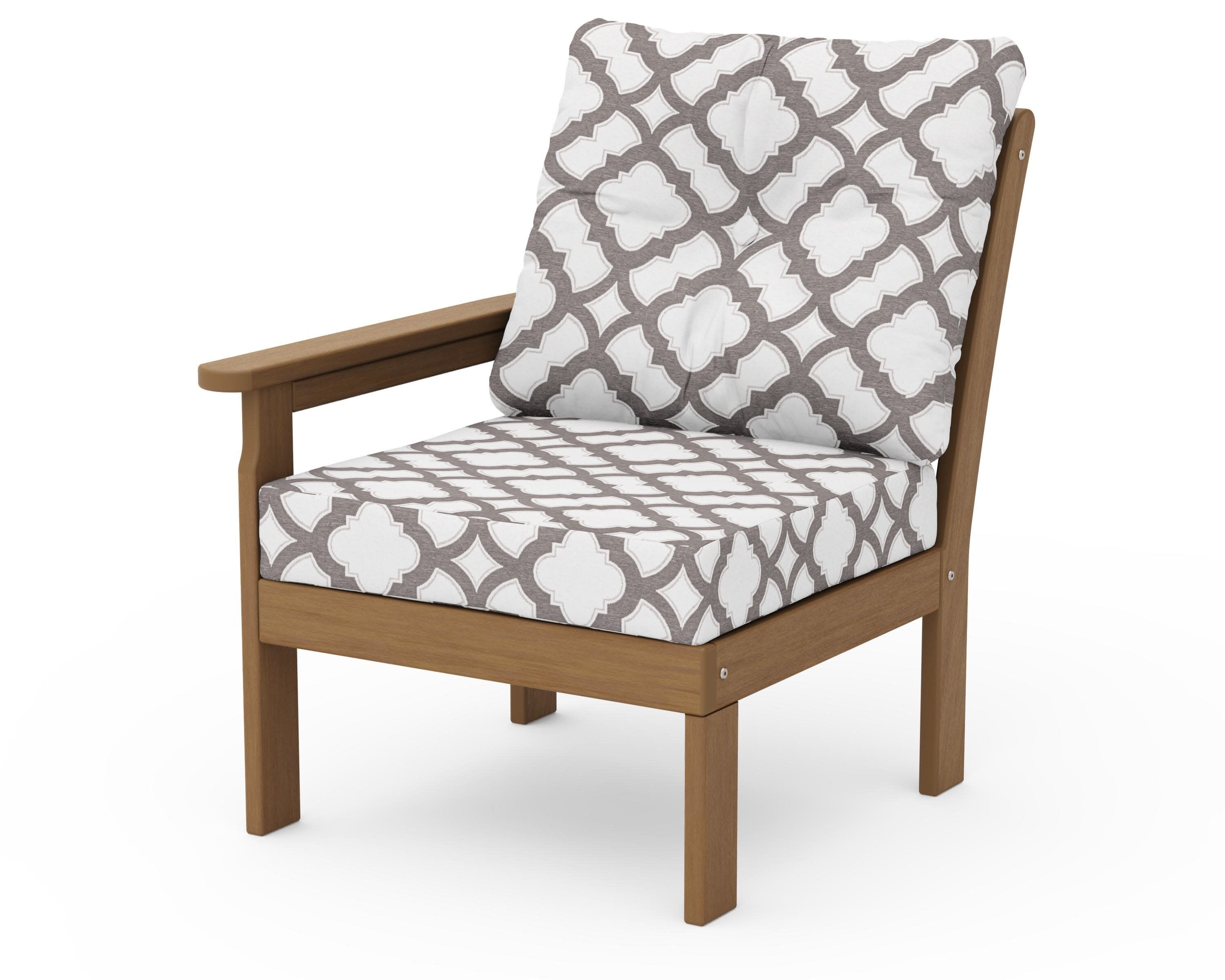 Vineyard Modular Left Arm Chair in Natural / Trellis Grey Mist