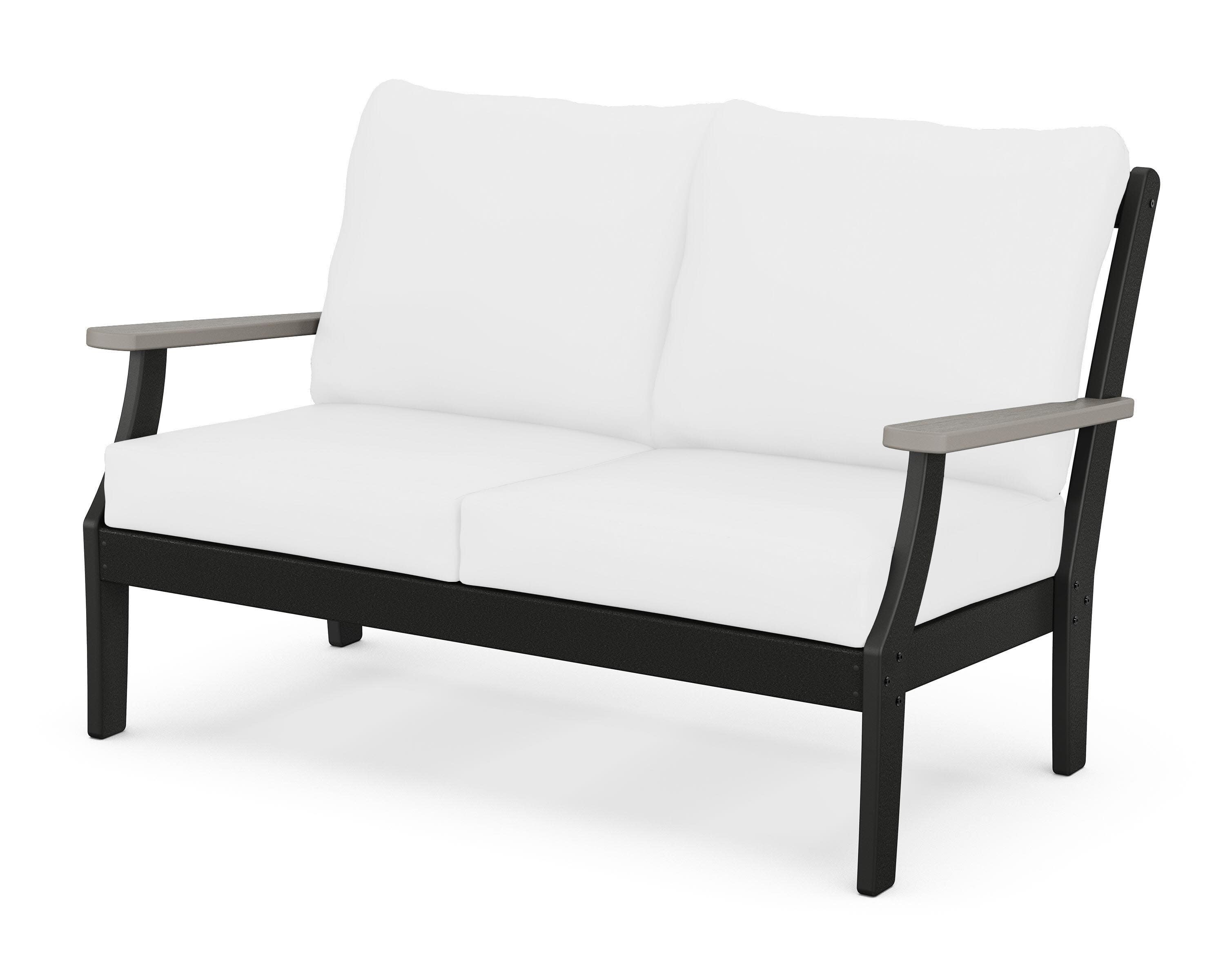 Braxton Deep Seating Loveseat in Black / Driftwood / Natural