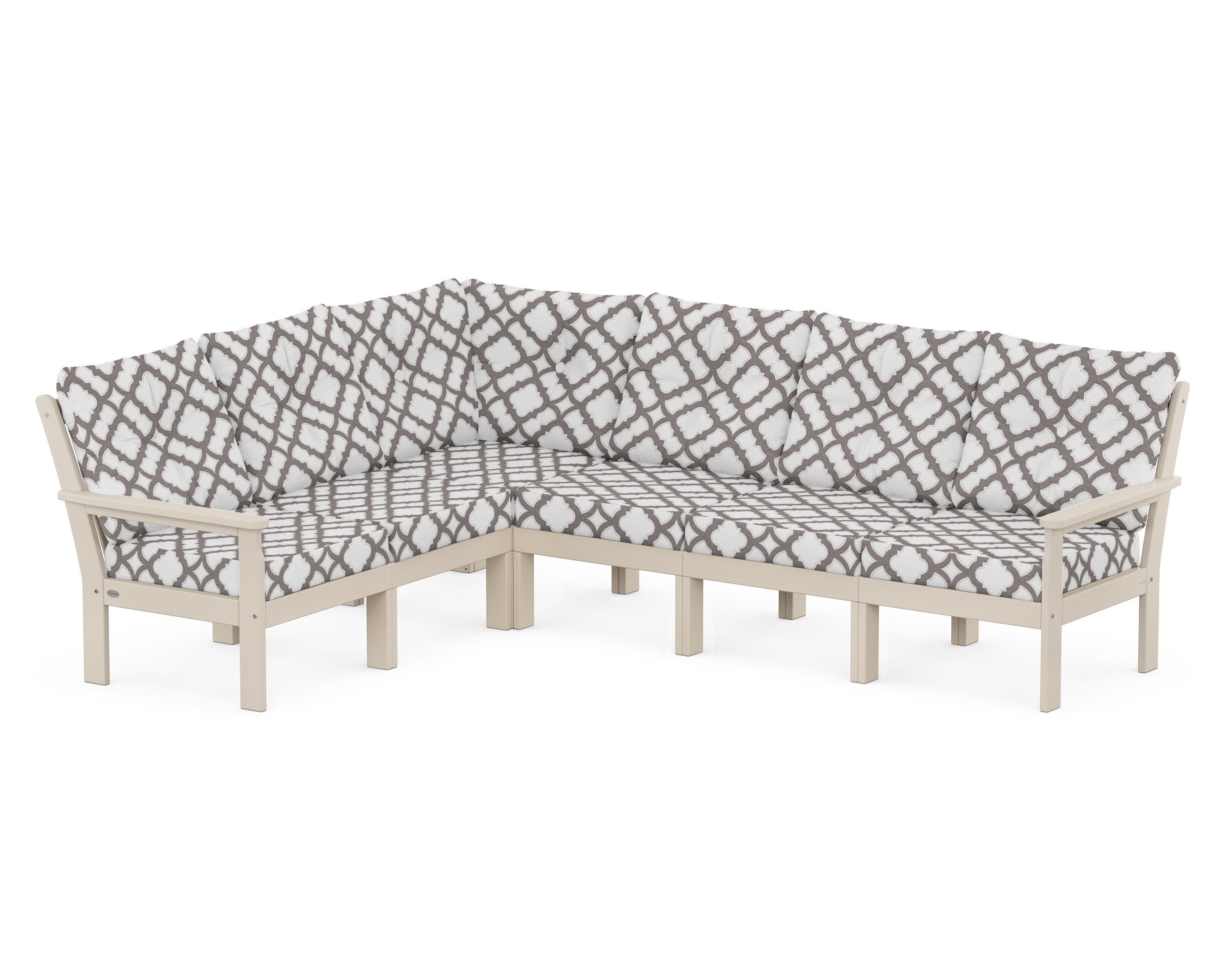 Vineyard 6-Piece Sectional in Sand / Trellis Grey Mist
