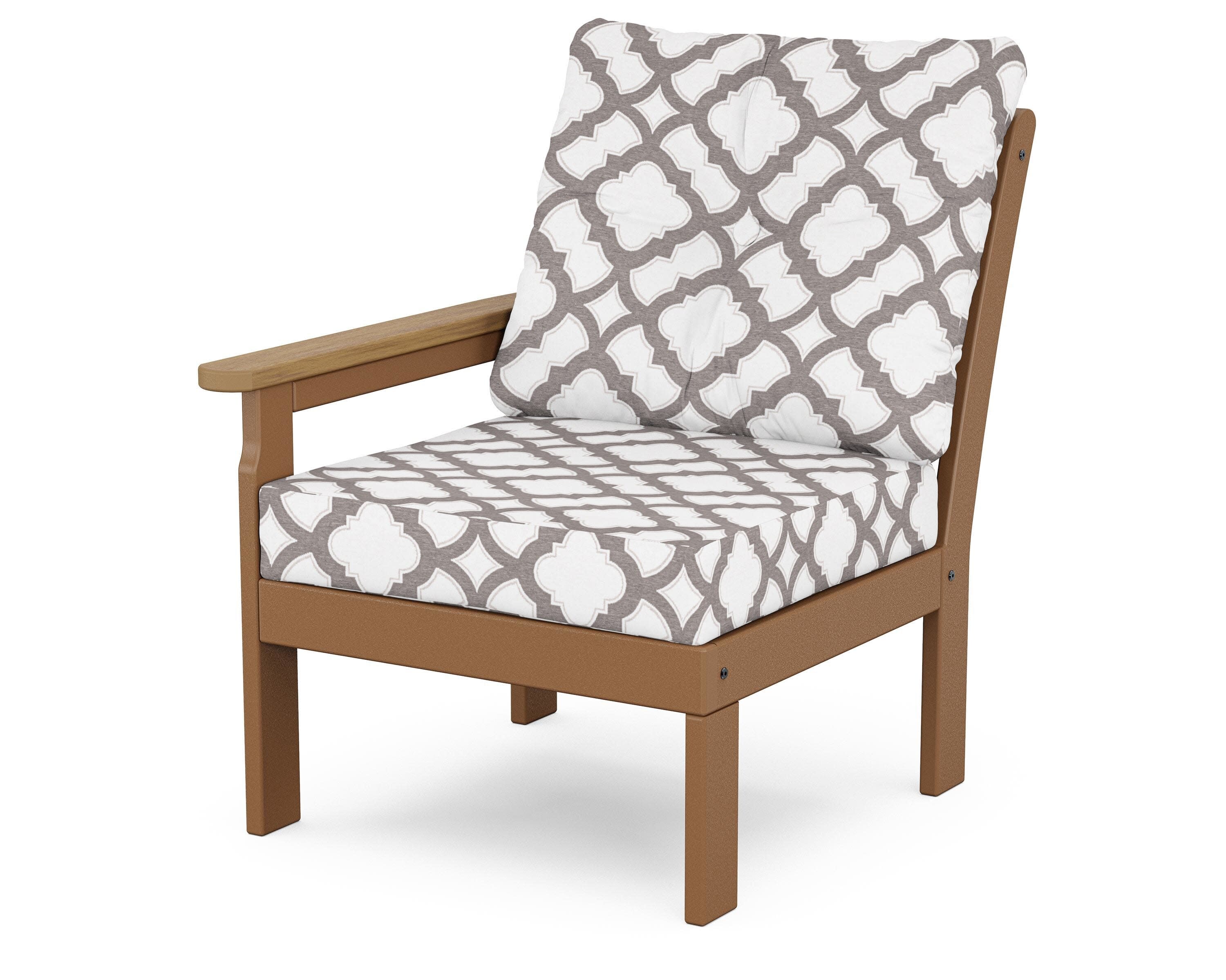 Vineyard Modular Left Arm Chair in Teak / Natural / Trellis Grey Mist