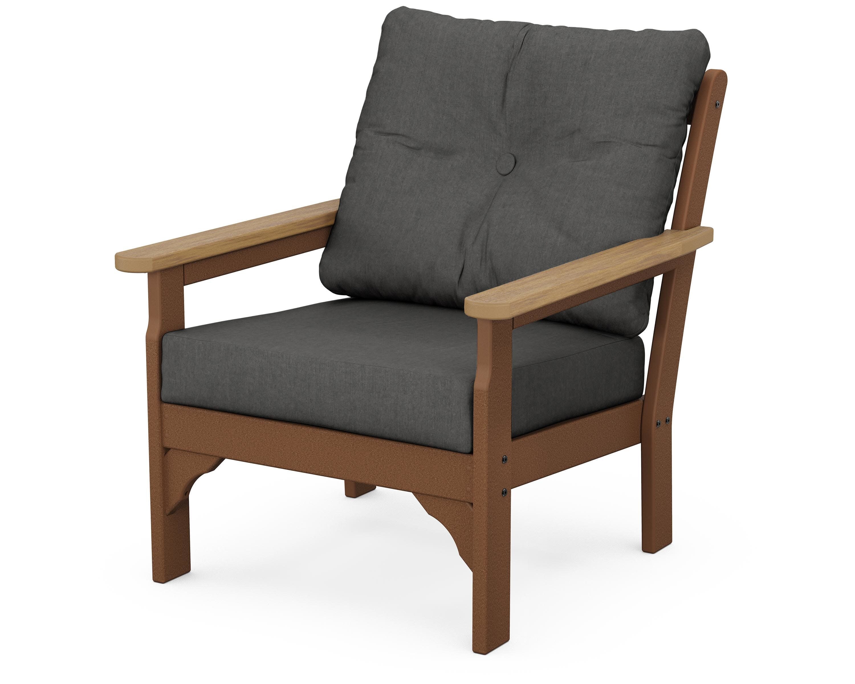 Vineyard Deep Seating Chair in Teak / Natural / Spectrum Carbon