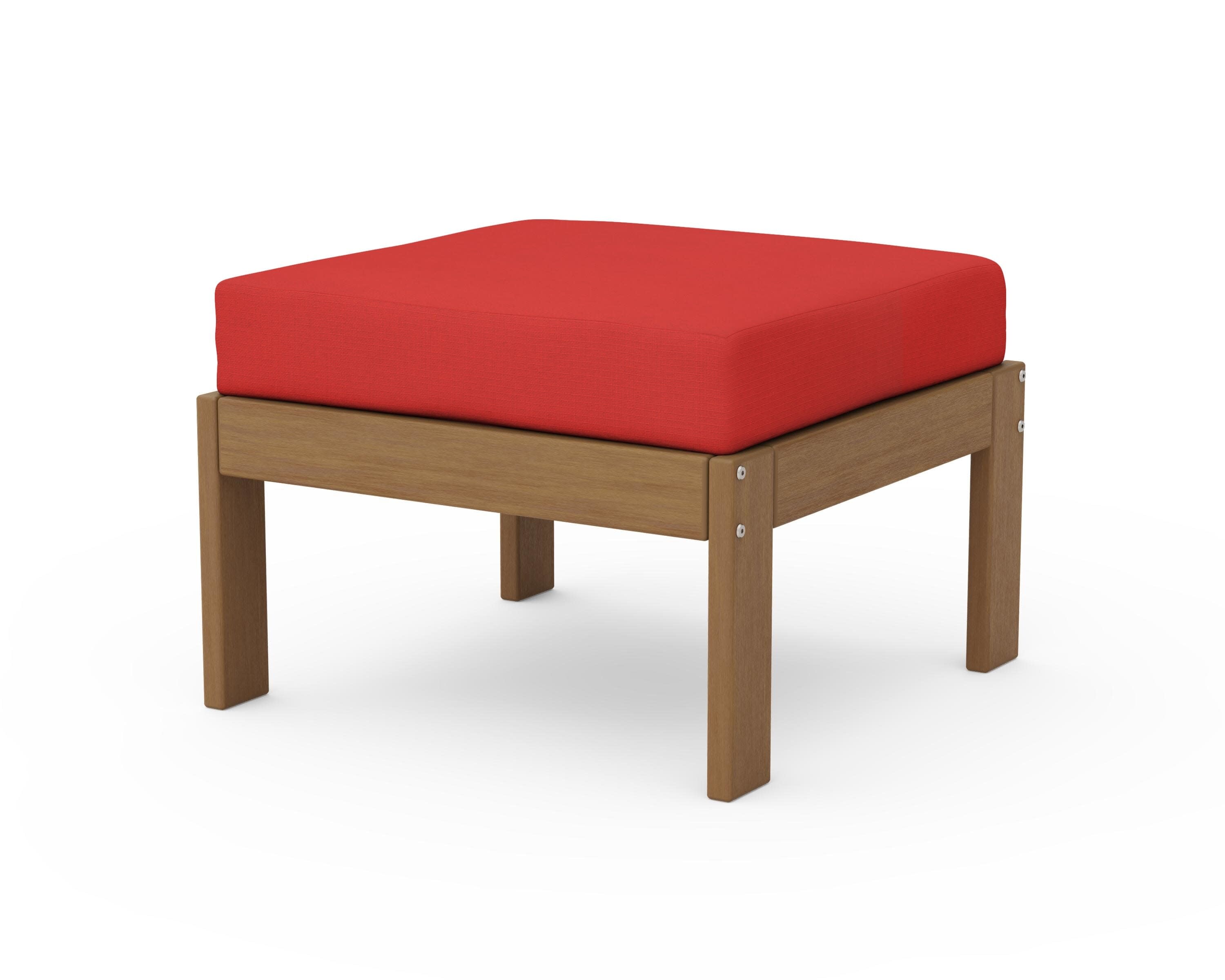 Vineyard Modular Ottoman in Natural / Crimson Linen