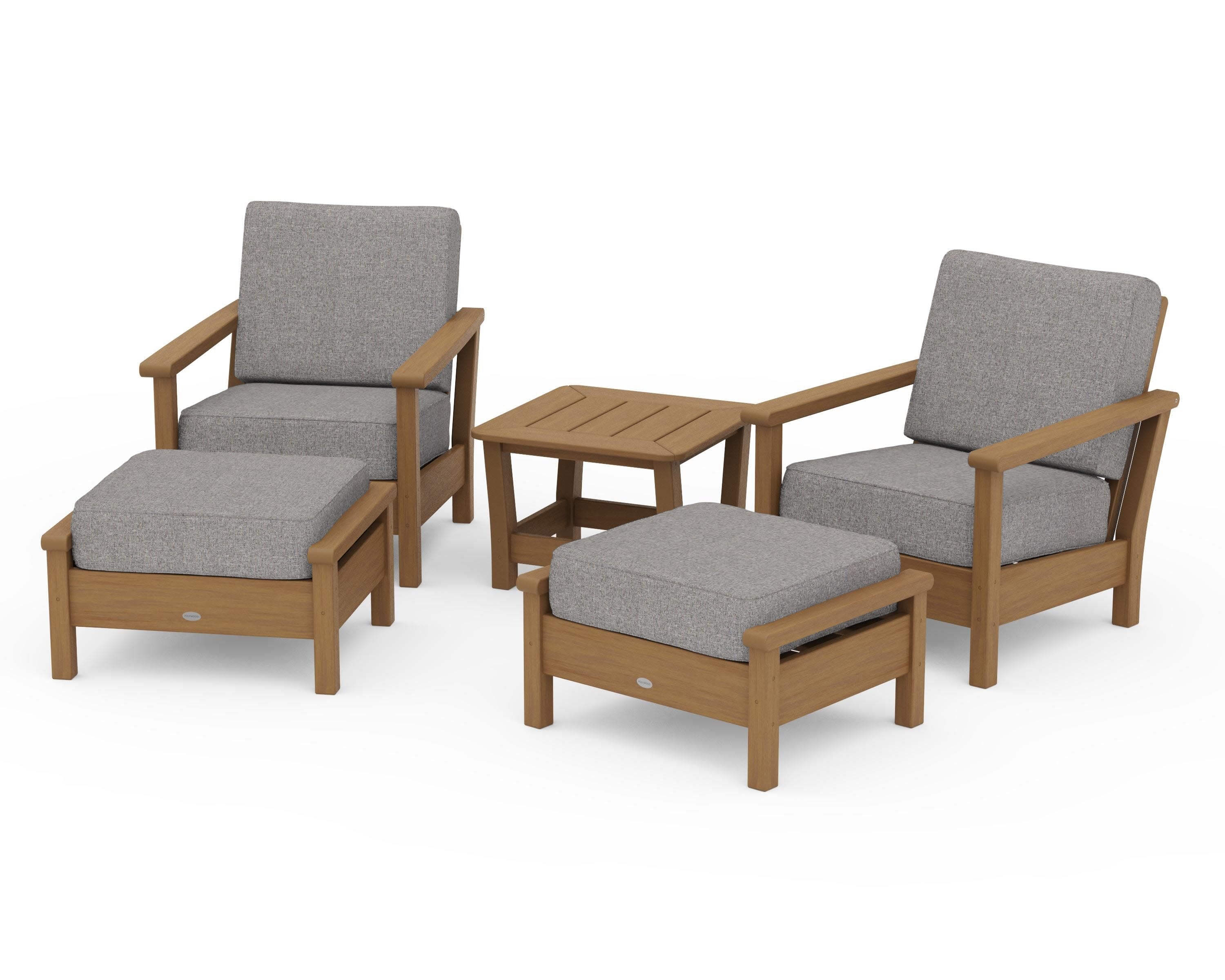 Harbour 5-Piece Deep Seating Chair Set in Natural / Grey Mist