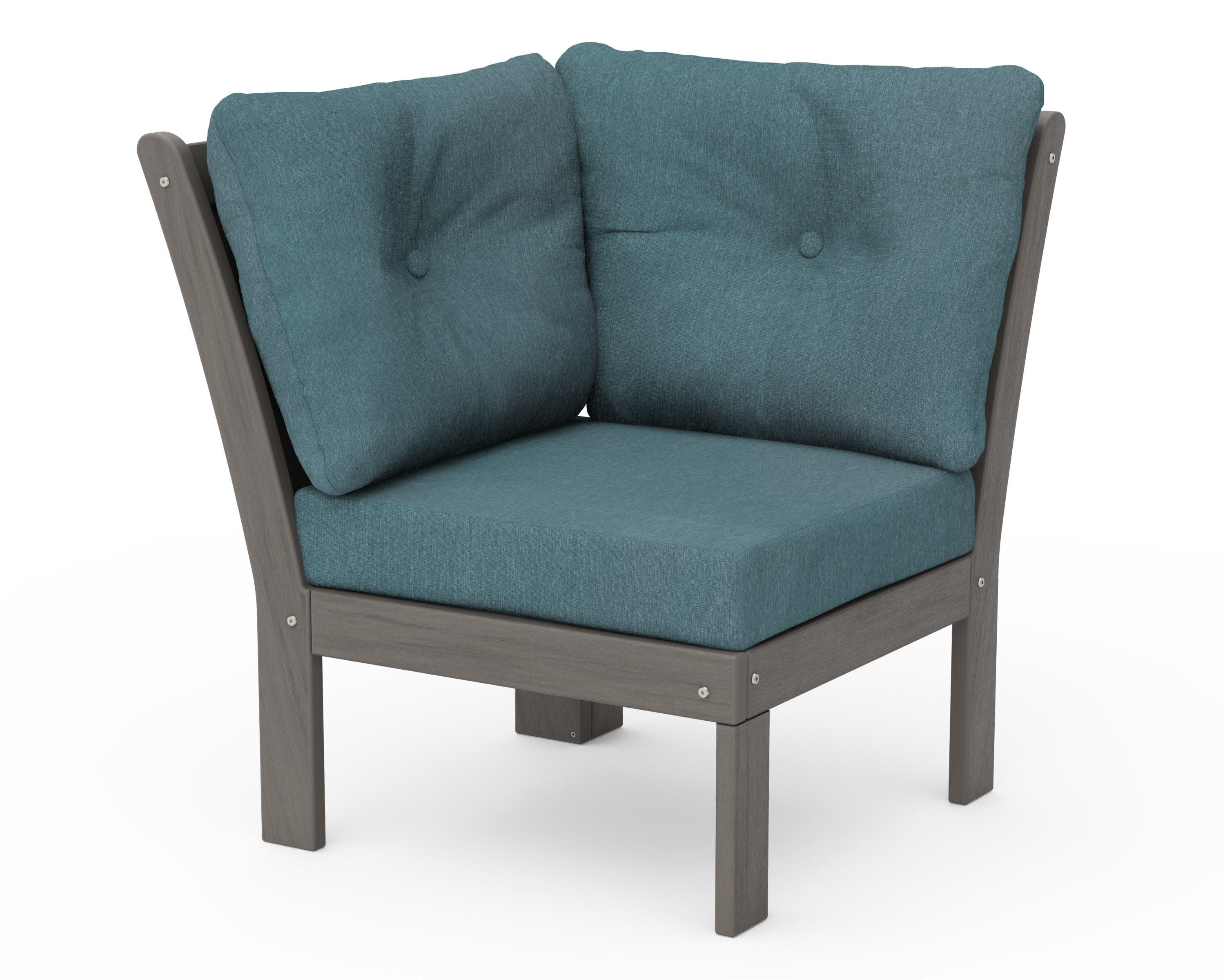 Vineyard Modular Corner Chair in Driftwood / Ocean Teal