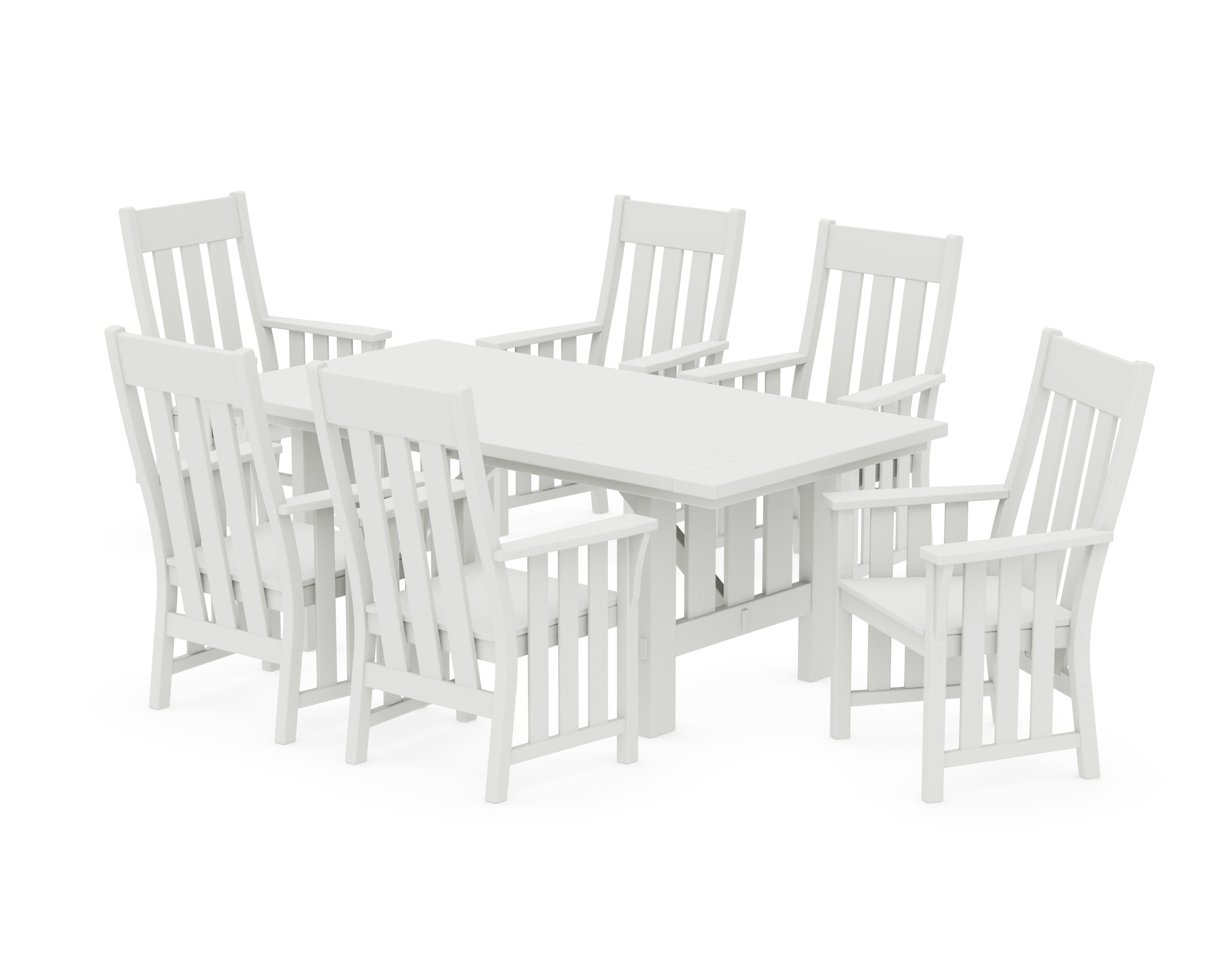 Acadia Arm Chair 7-Piece Dining Set in Vintage White