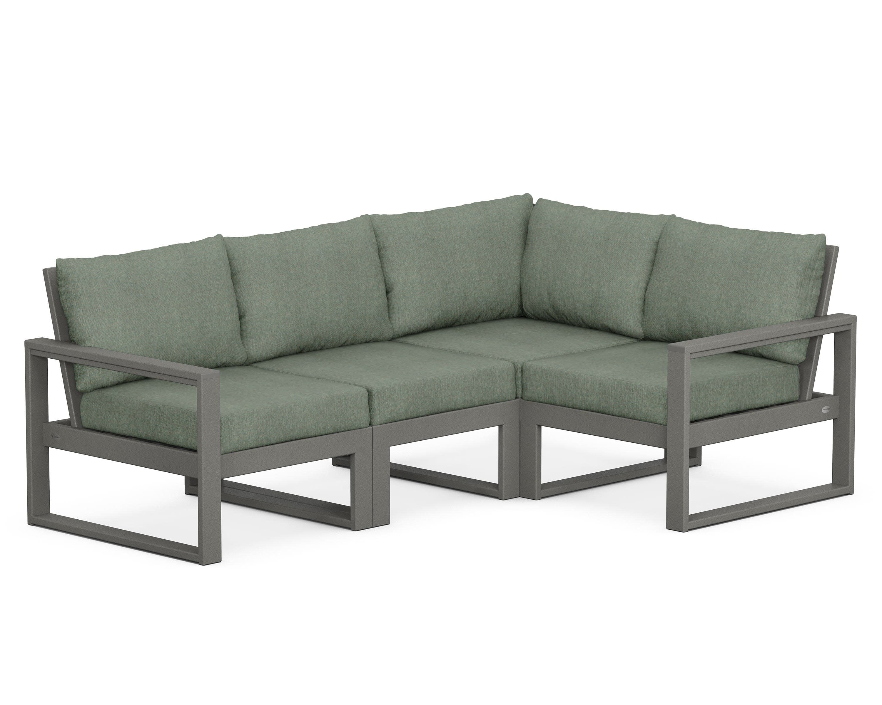 EDGE 4-Piece Modular Deep Seating Set in Slate Grey / Cast Sage