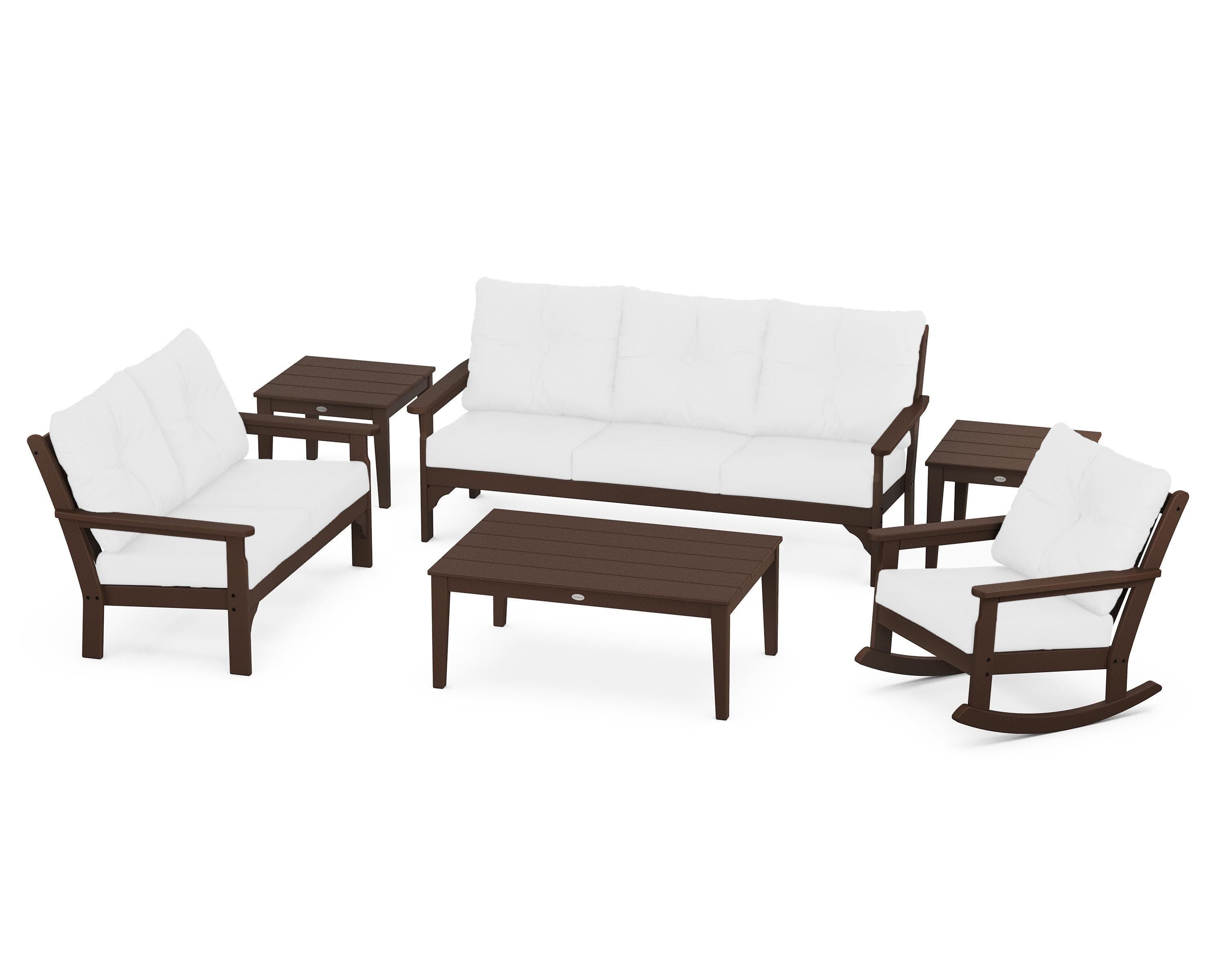 Vineyard 6-Piece Deep Seating Set in Mahogany / Natural