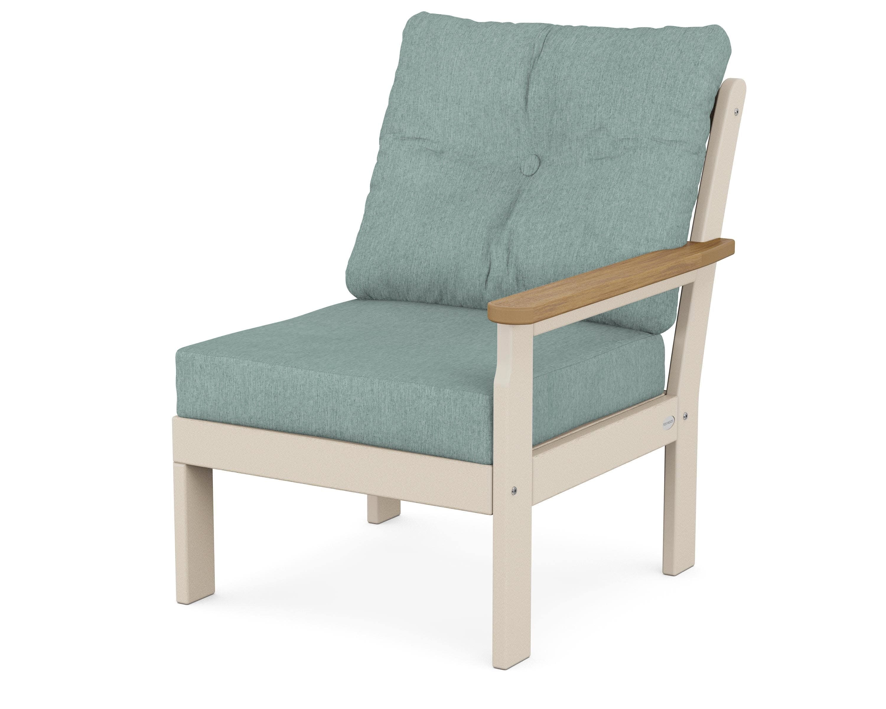 Vineyard Modular Right Arm Chair in Sand / Natural / Glacier Spa