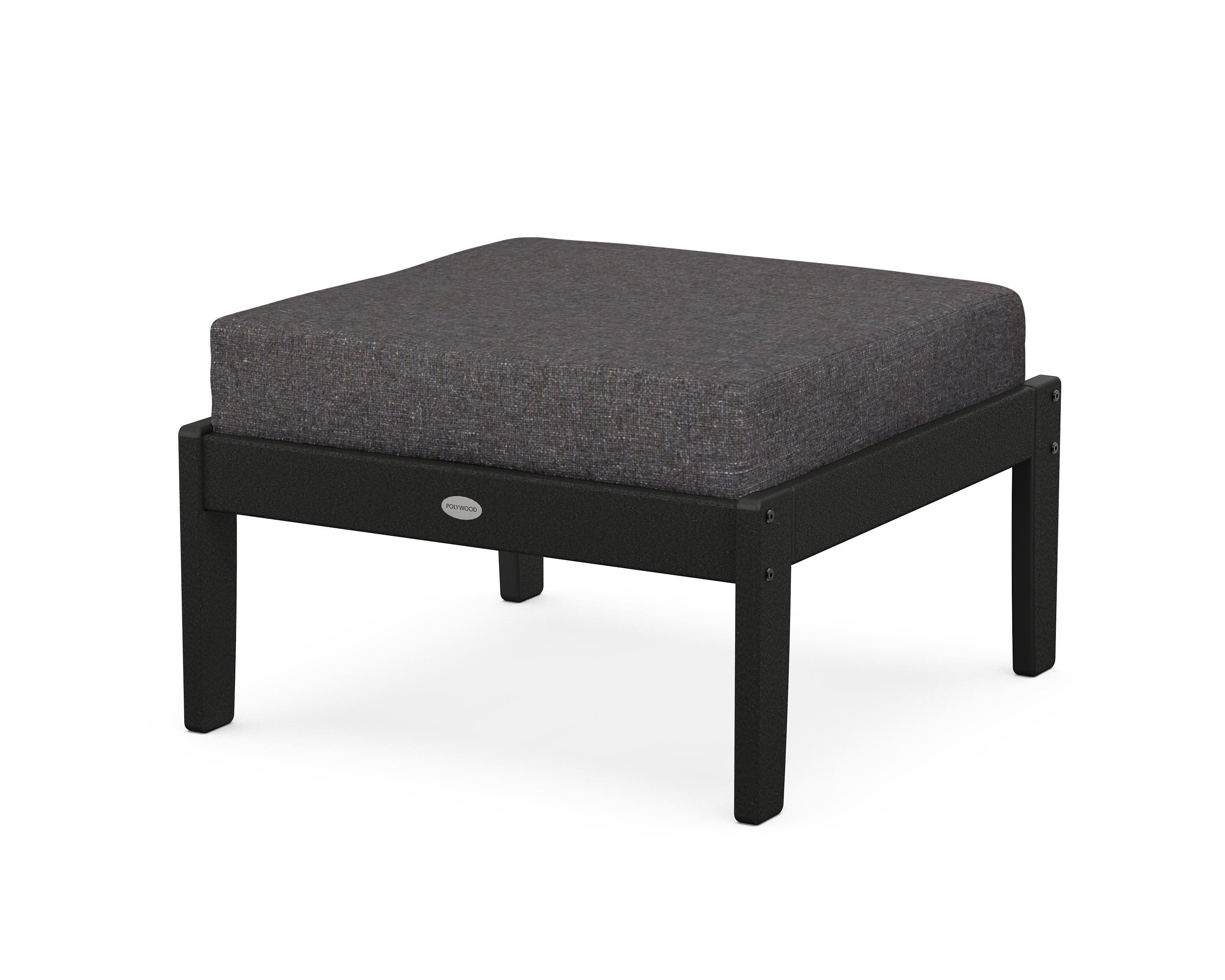 Braxton Deep Seating Ottoman in Black / Ash Charcoal
