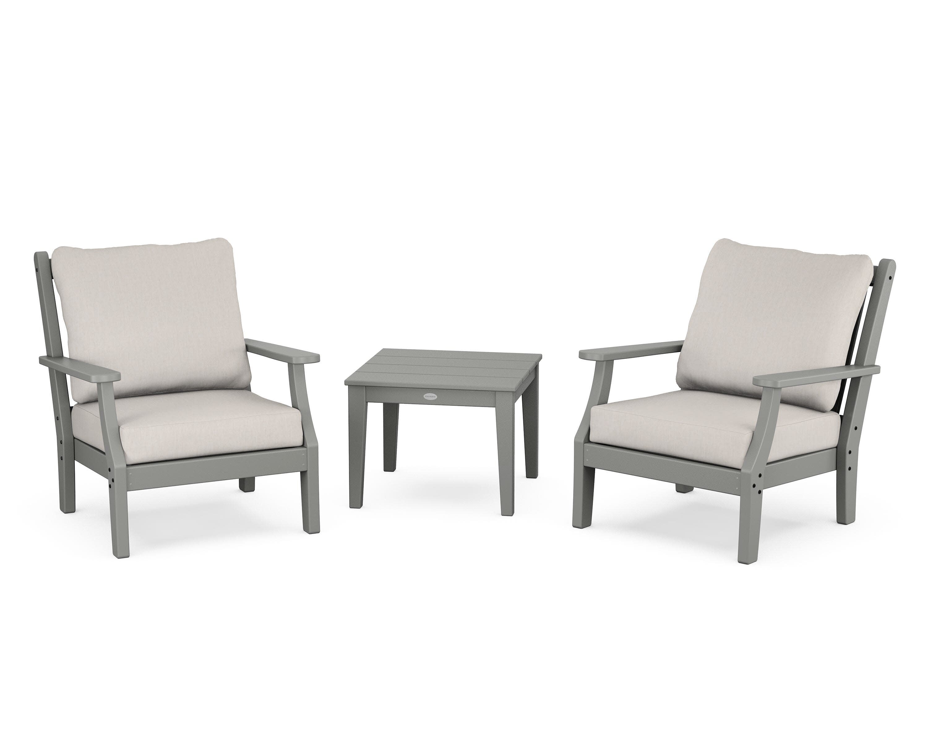 Wovendale 3-Piece Deep Seating Set in Slate Grey / Cast Ash