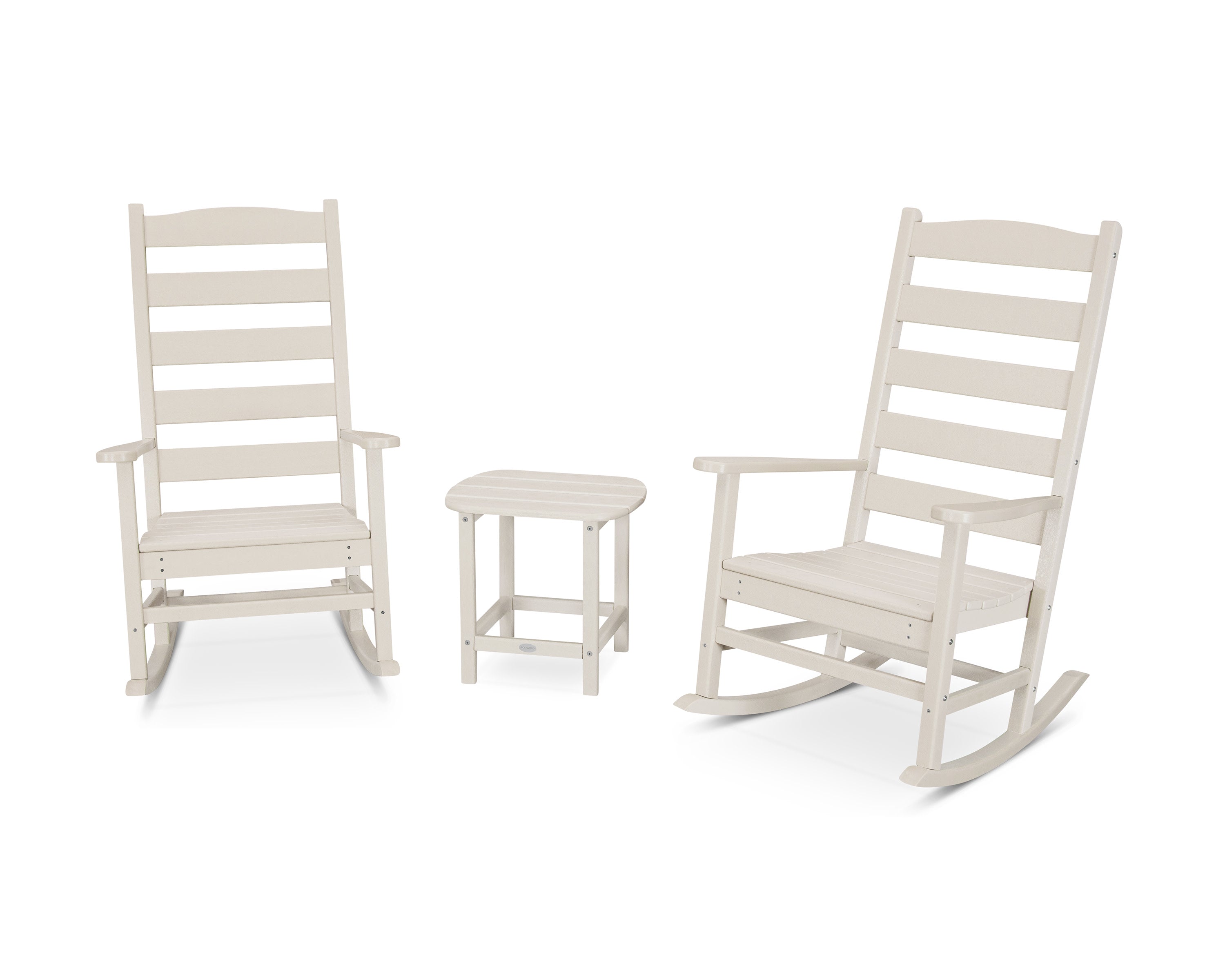 Shaker 3-Piece Porch Rocking Chair Set in Sand