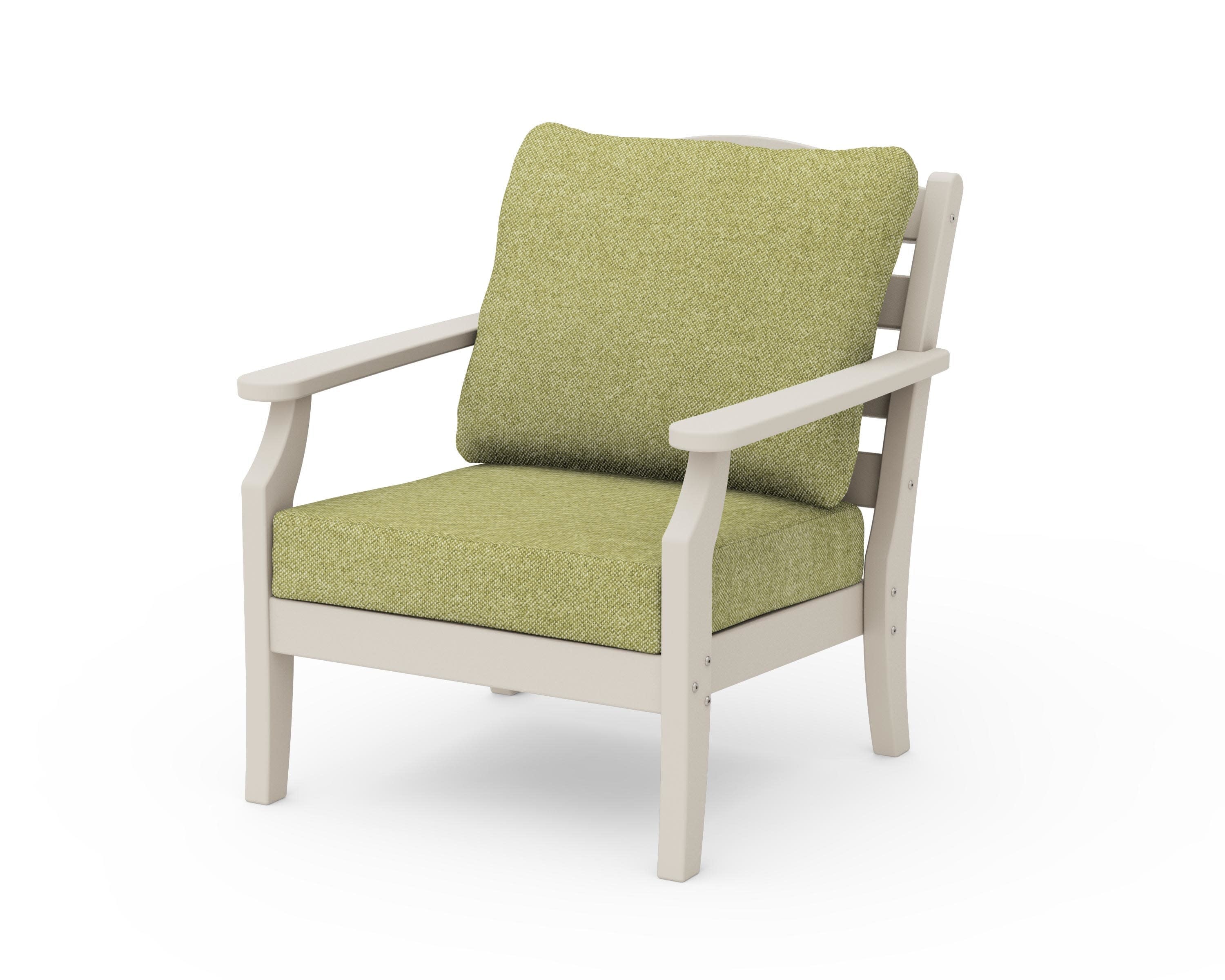 Savannah Deep Seating Chair in Sand / Chartreuse Boucle