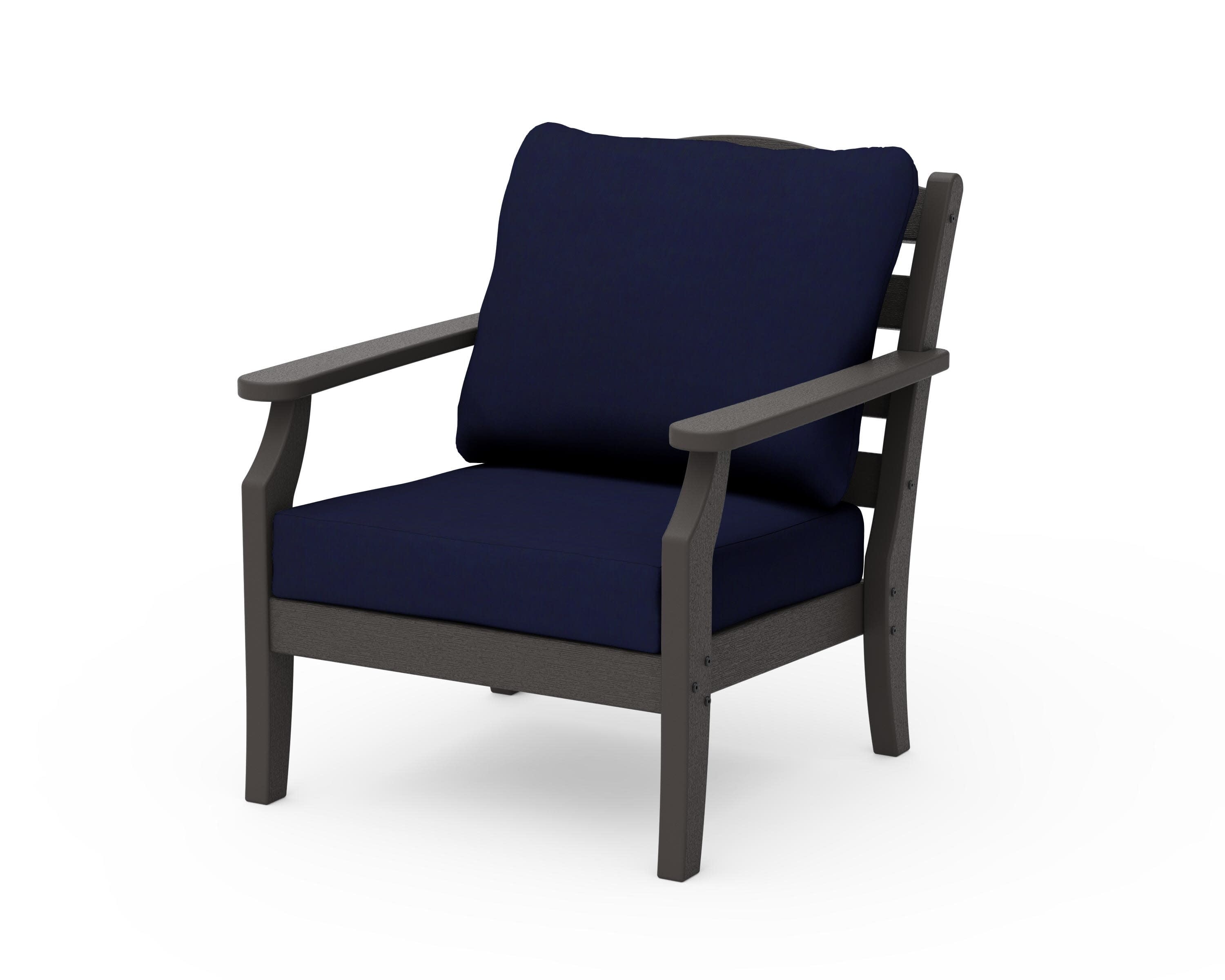 Savannah Deep Seating Chair in Vintage Coffee / Navy