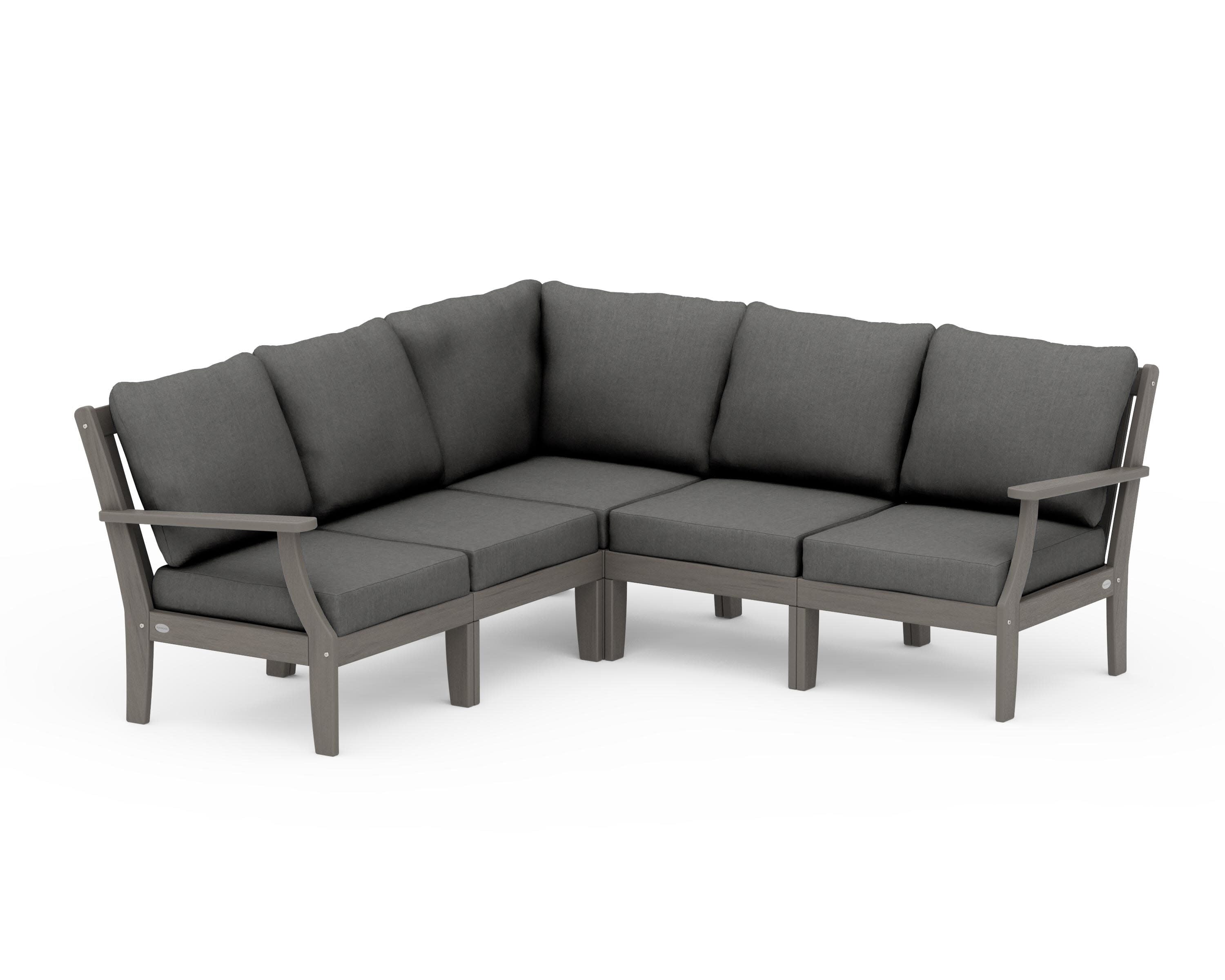 Braxton Modular 5-Piece Deep Seating Set in Driftwood / Spectrum Carbon