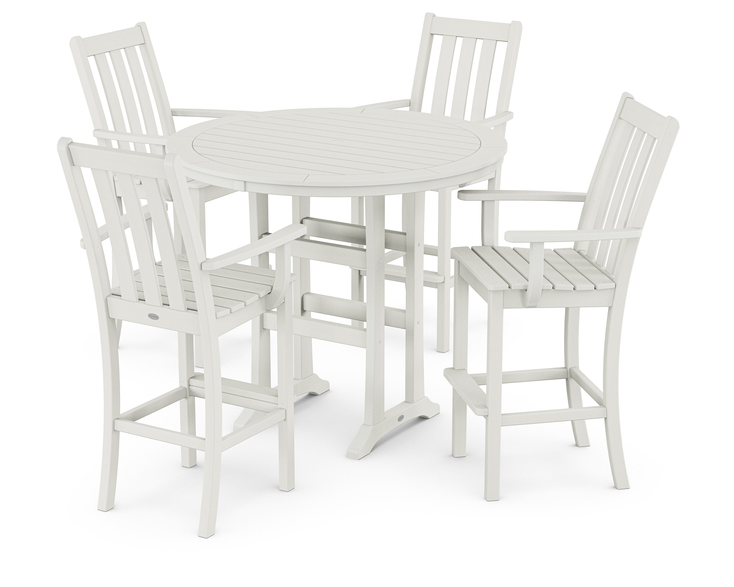 Vineyard 5-Piece Round Bar Set in Vintage White
