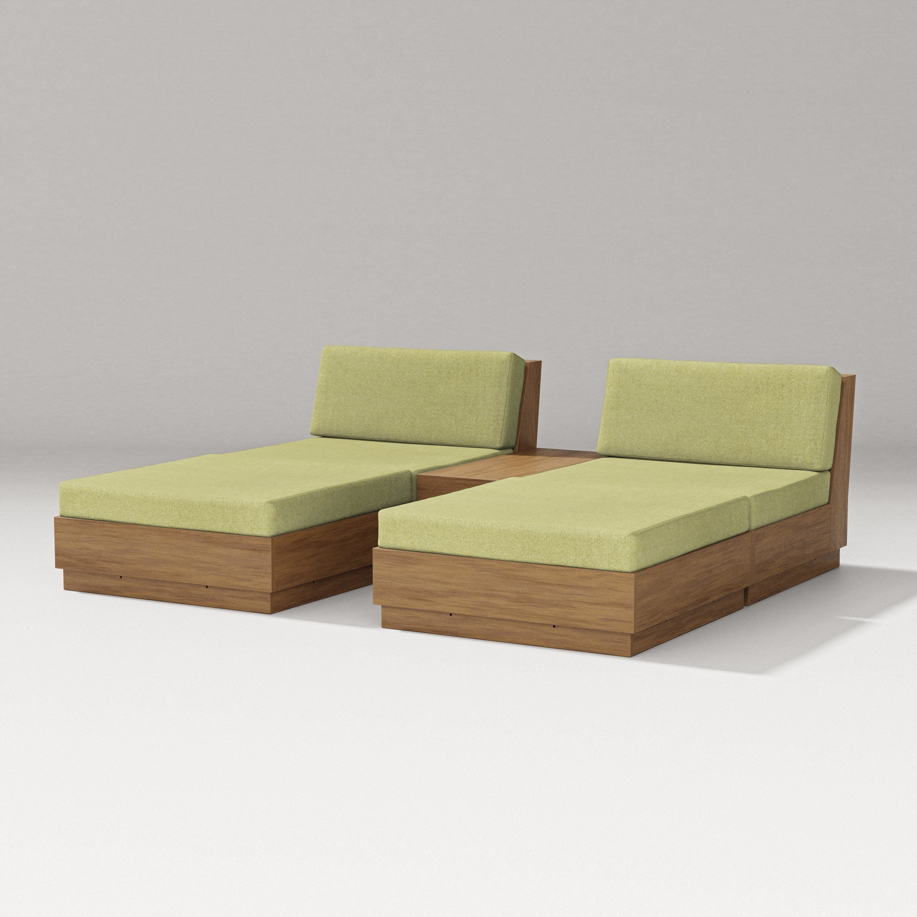 Elevate Double Chaise Set in Natural / Chartreuse Boucle