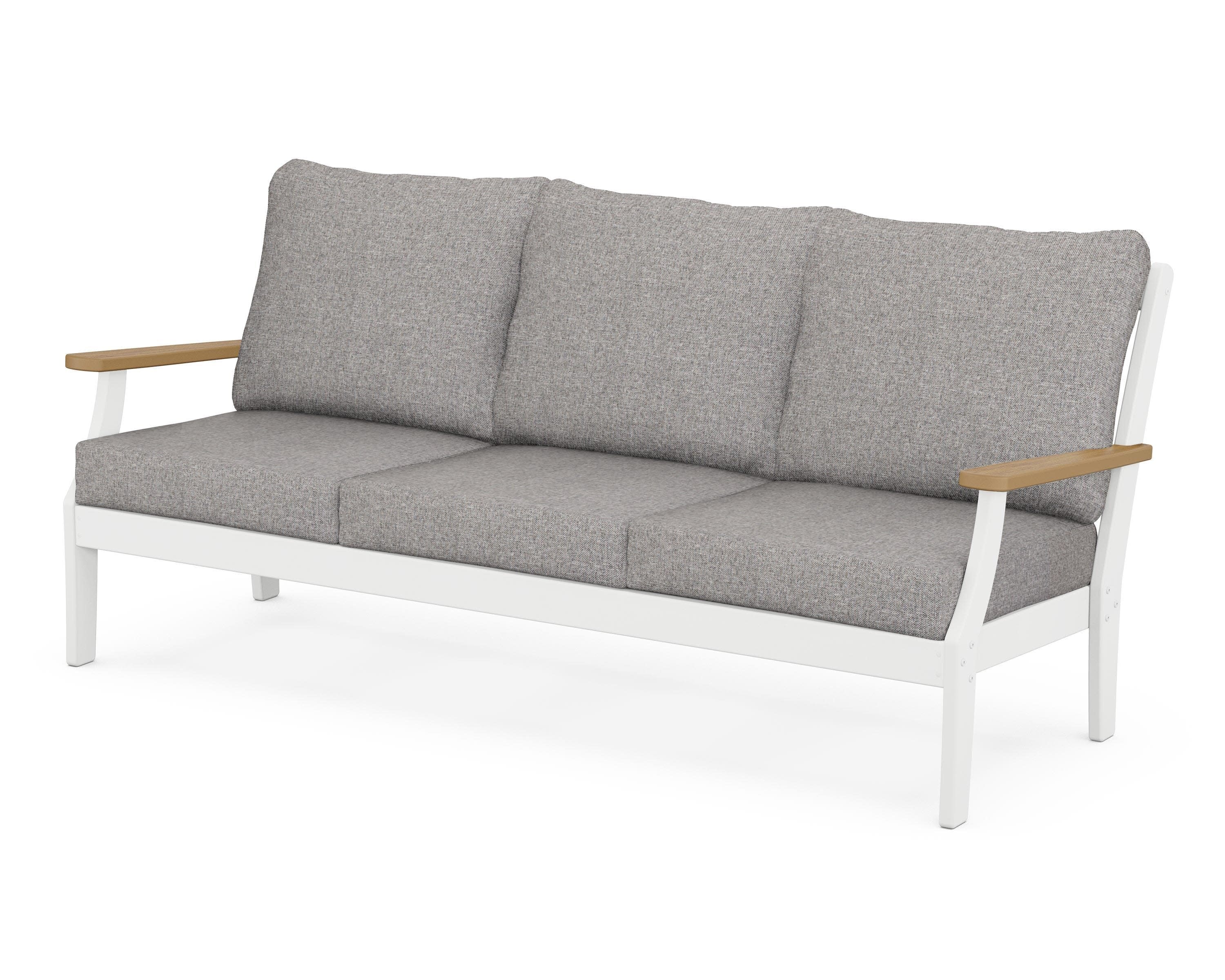 Braxton Deep Seating Sofa in White / Natural / Grey Mist