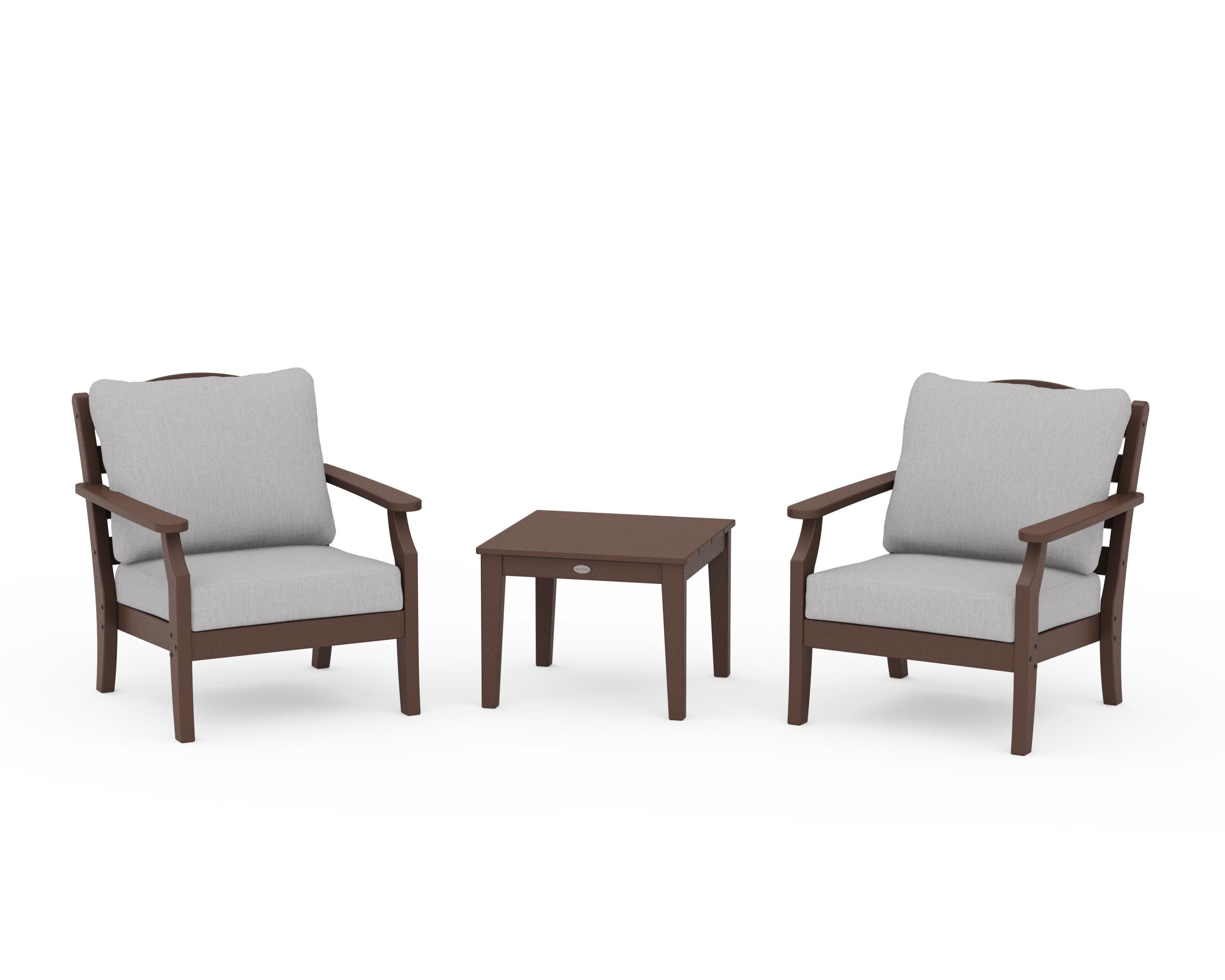 Savannah 3-Piece Deep Seating Set in Mahogany / Granite