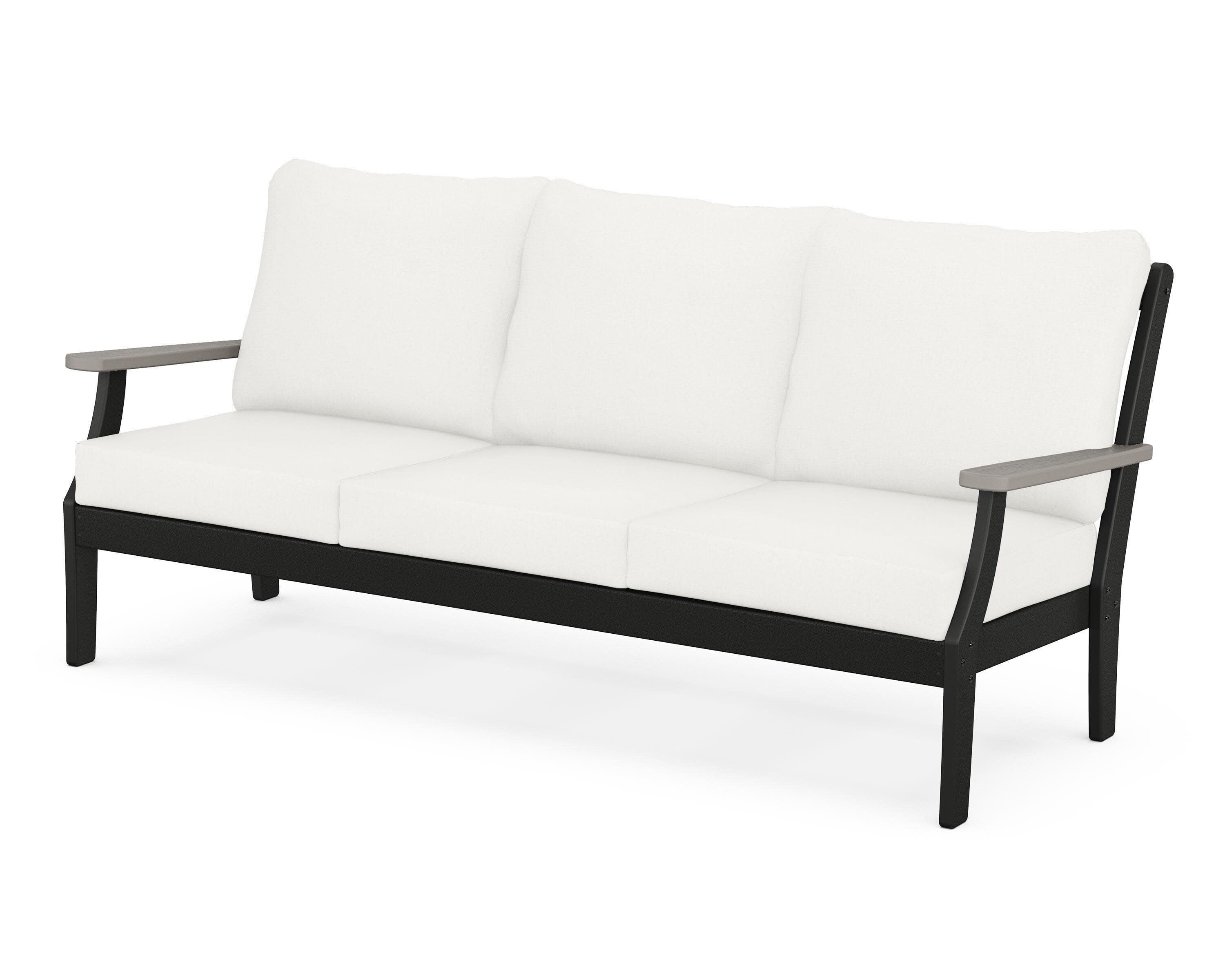 Braxton Deep Seating Sofa in Black / Driftwood / Natural Linen