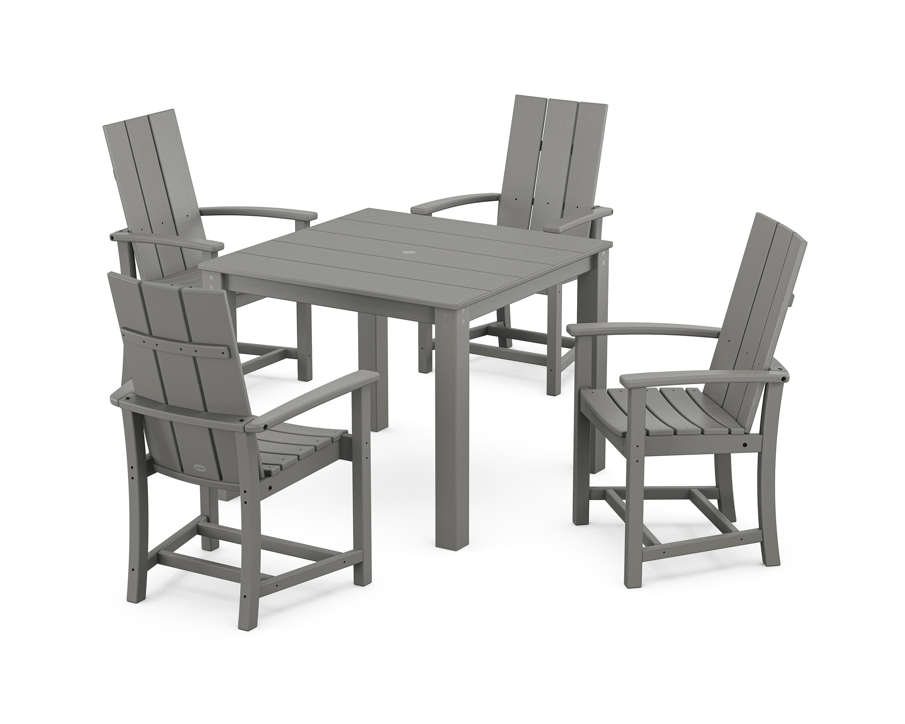 Modern Adirondack 5-Piece Parsons Dining Set in Slate Grey