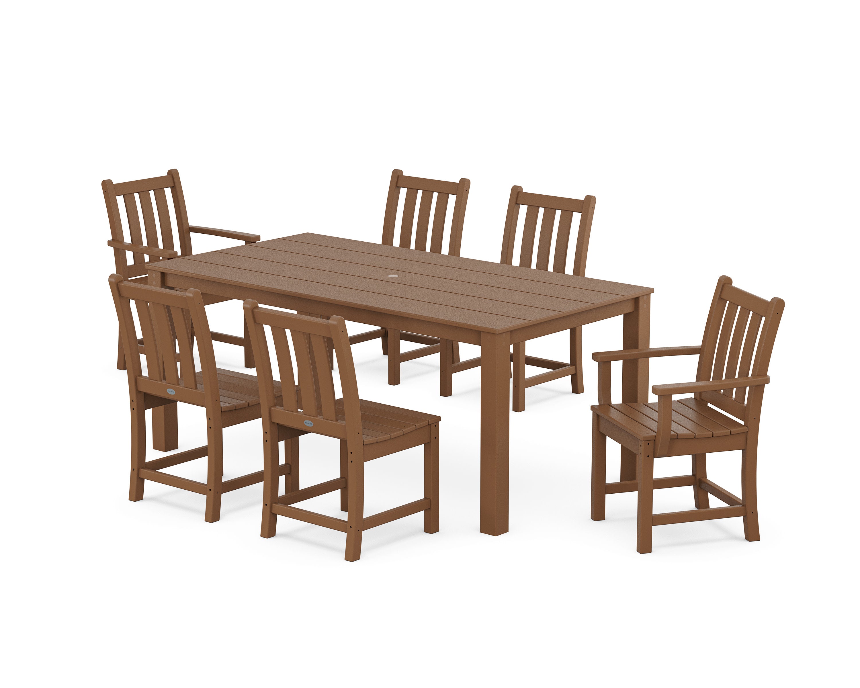 Traditional Garden 7-Piece Parsons Dining Set in Teak